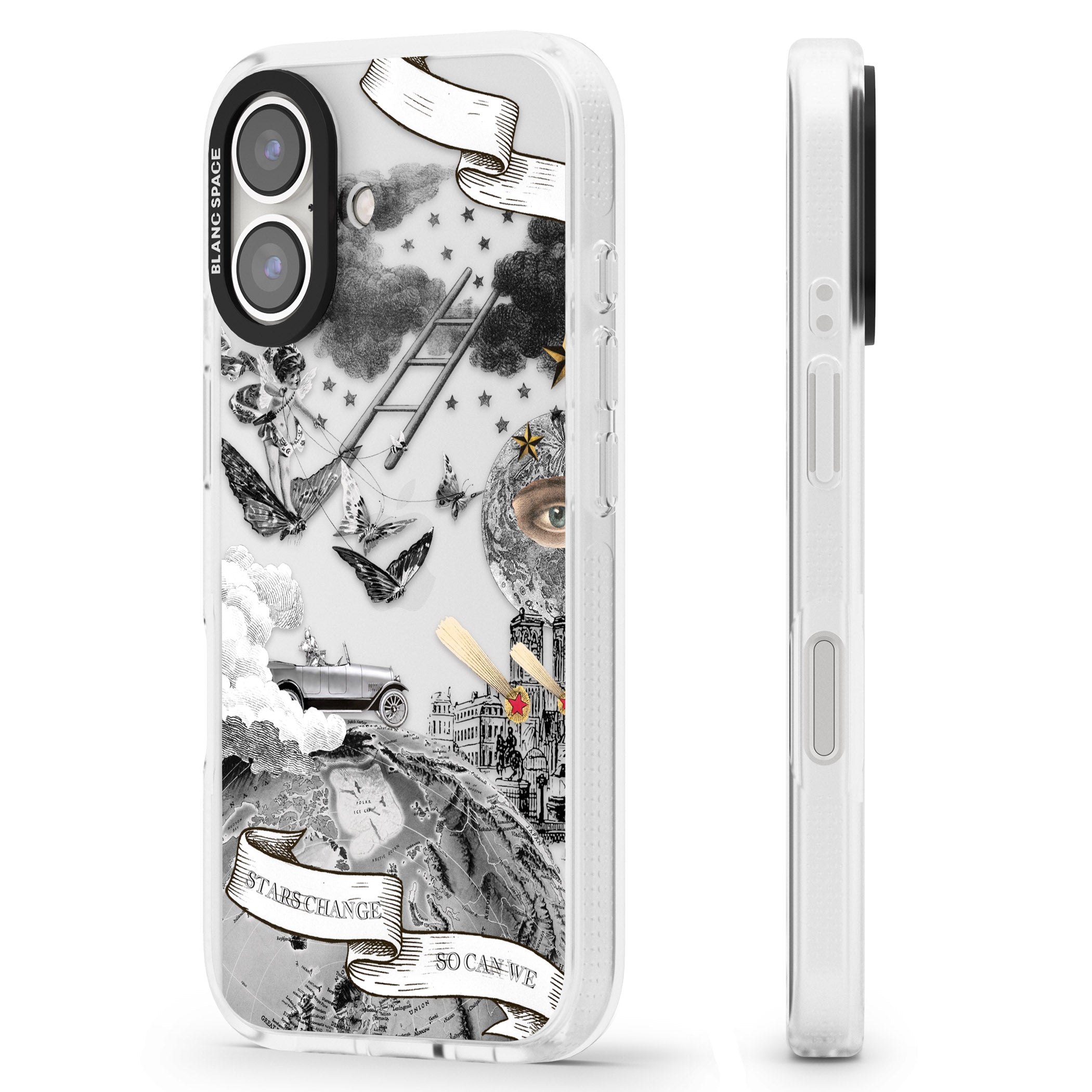 Stars Change, So Can We iPhone 16 / 16 Plus Clear Case Impact Air - Blanc Space