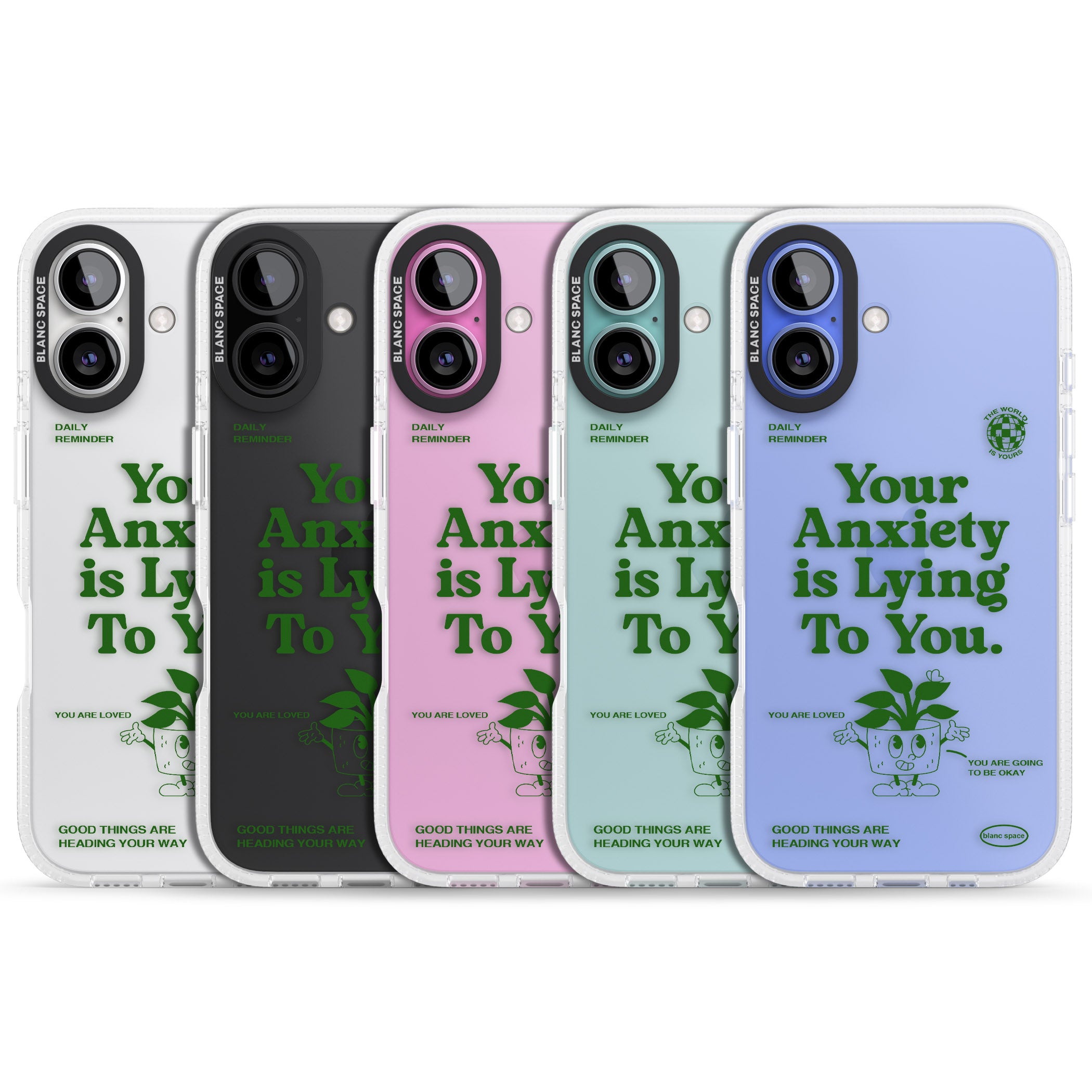 Your Anxiety Is Lying To You iPhone 16 / 16 Plus Clear Case Impact Air - Blanc Space