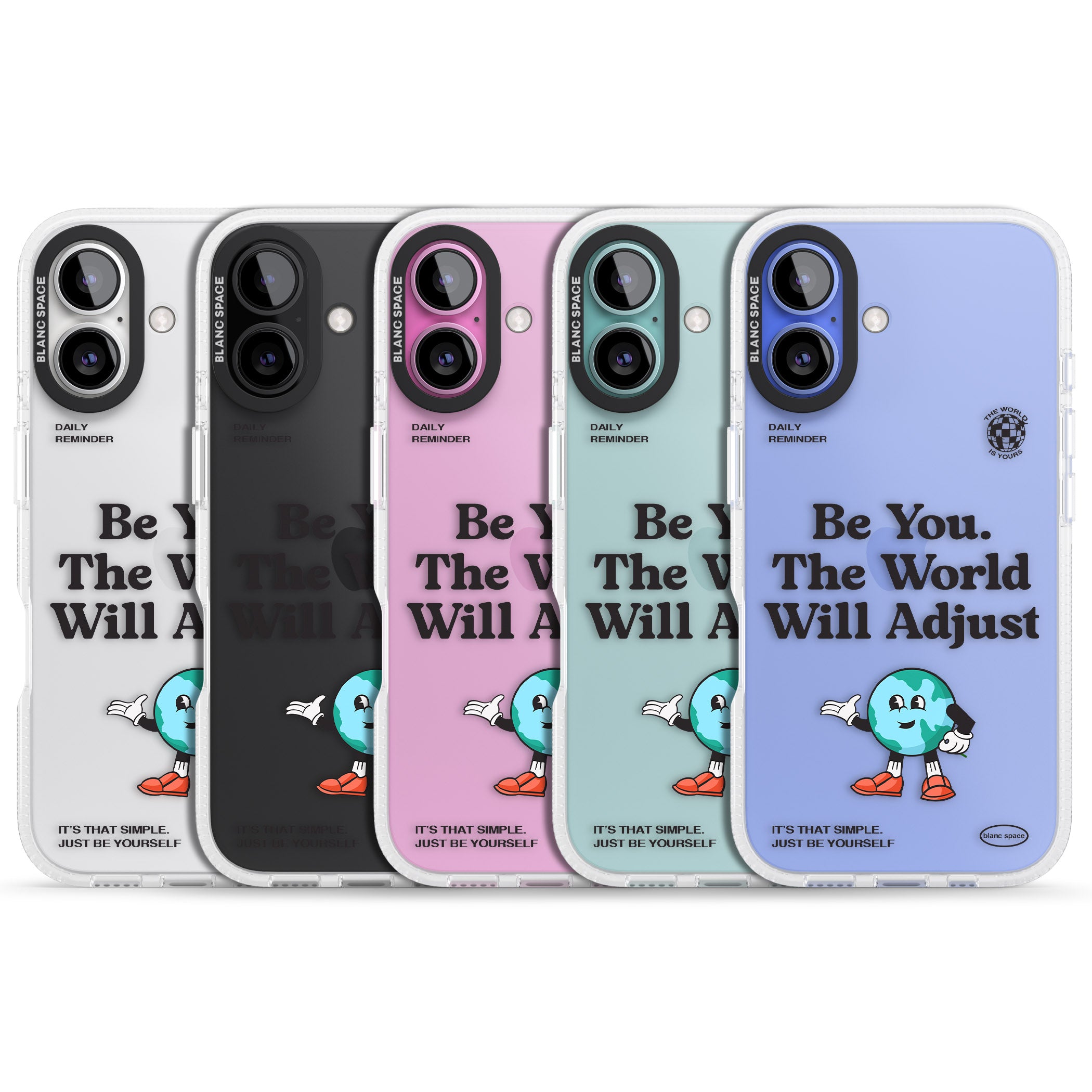 Be You. The World Will Adjust iPhone 16 / 16 Plus Clear Case Impact Air - Blanc Space