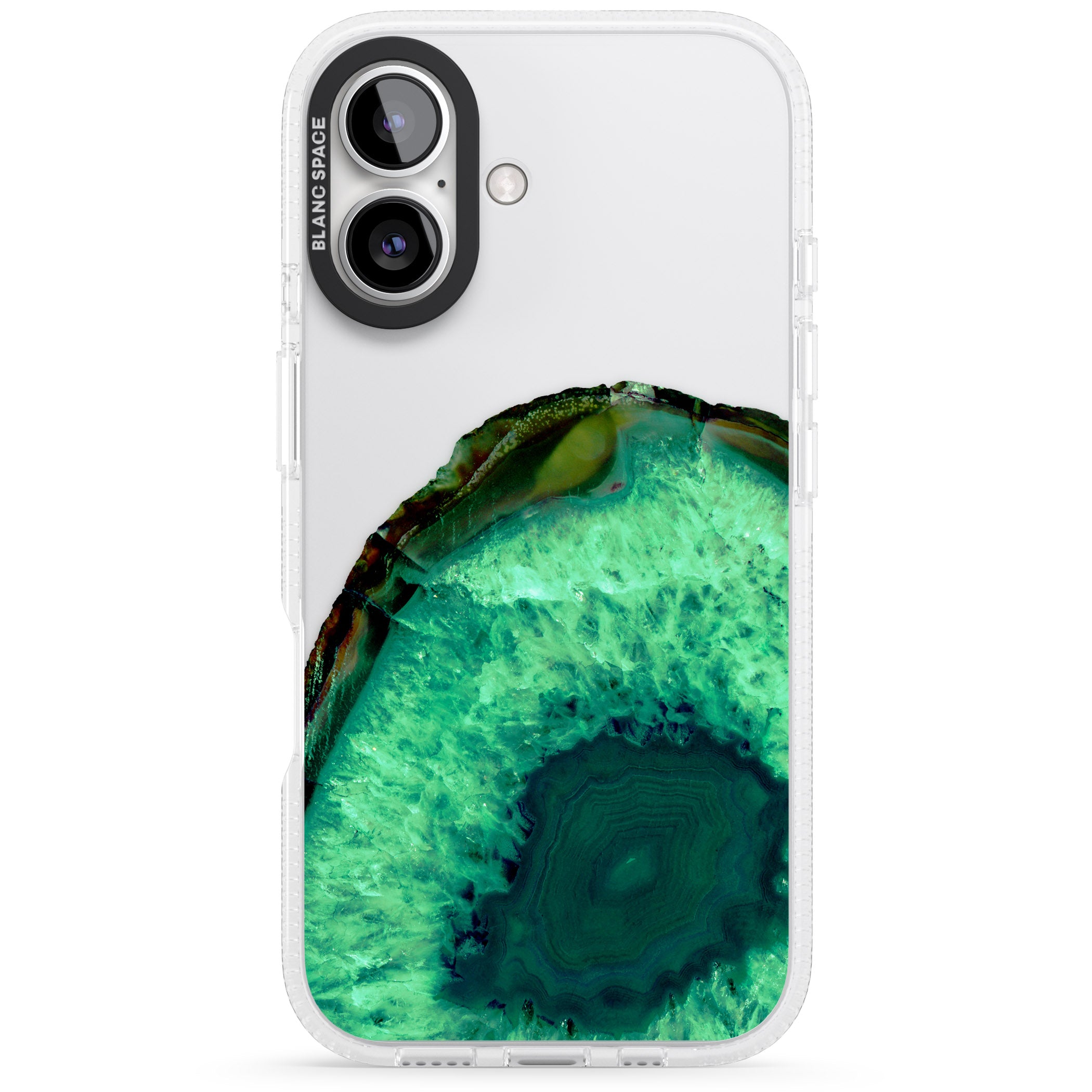 Emerald Green Gemstone Crystal Clear Design iPhone 16 / 16 Plus Clear Case Impact Air - Blanc Space