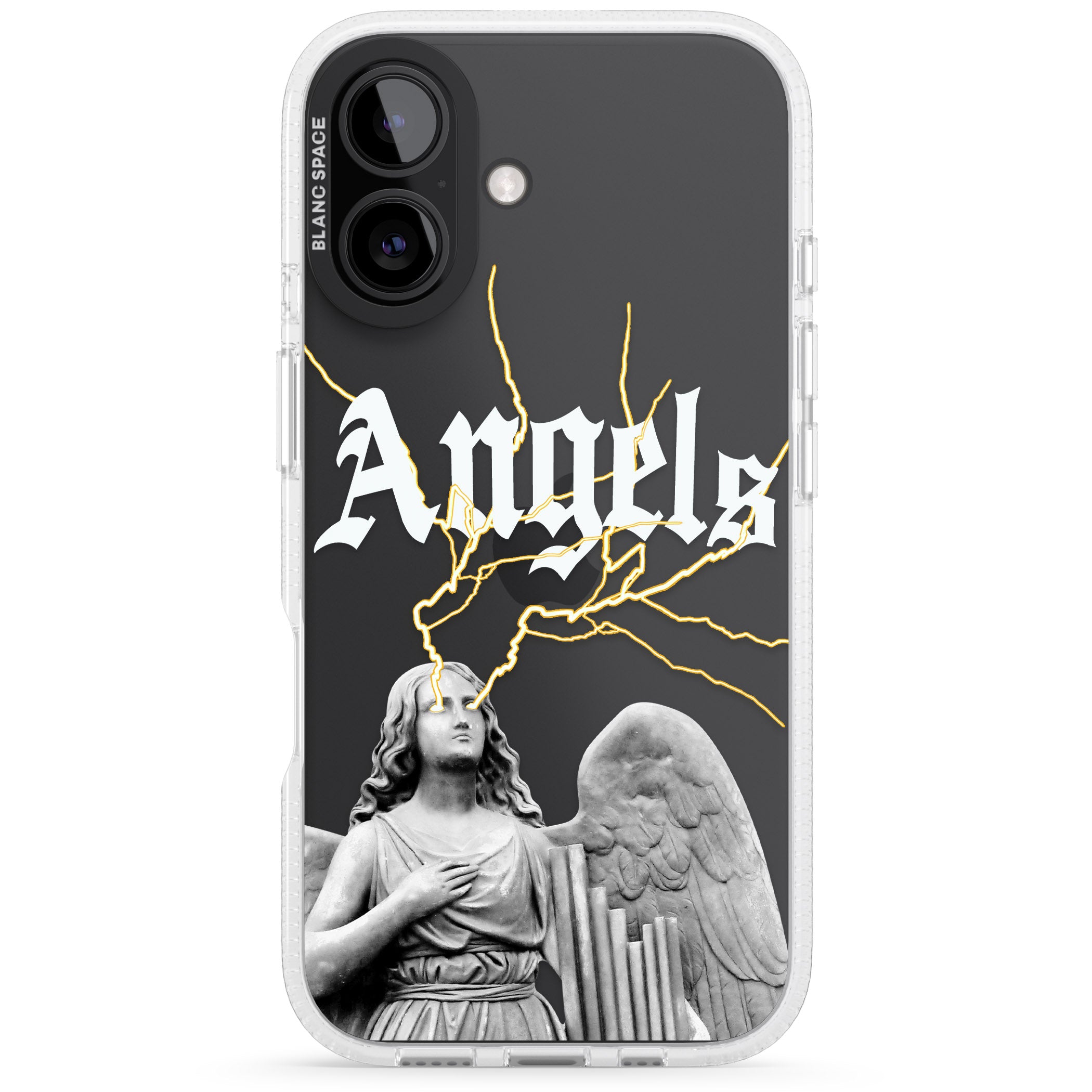 ANGELS iPhone 16 / 16 Plus Clear Case Impact Air - Blanc Space