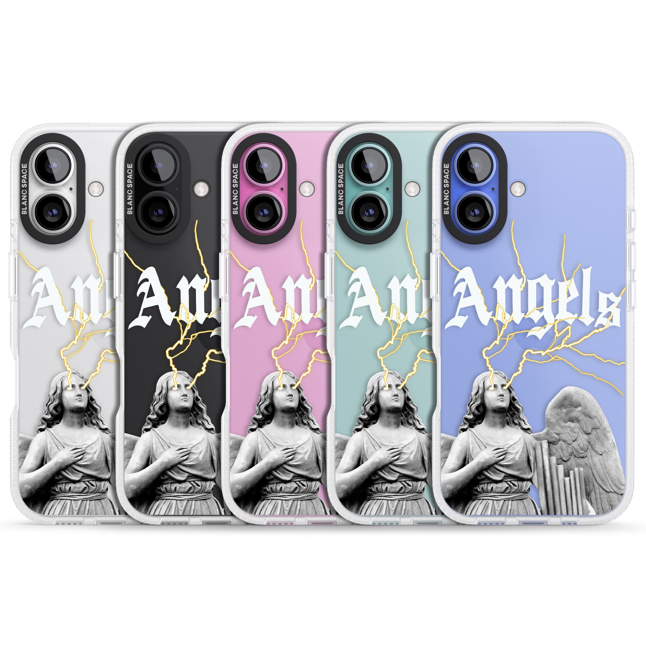 ANGELS iPhone 16 / 16 Plus Clear Case Impact Air - Blanc Space