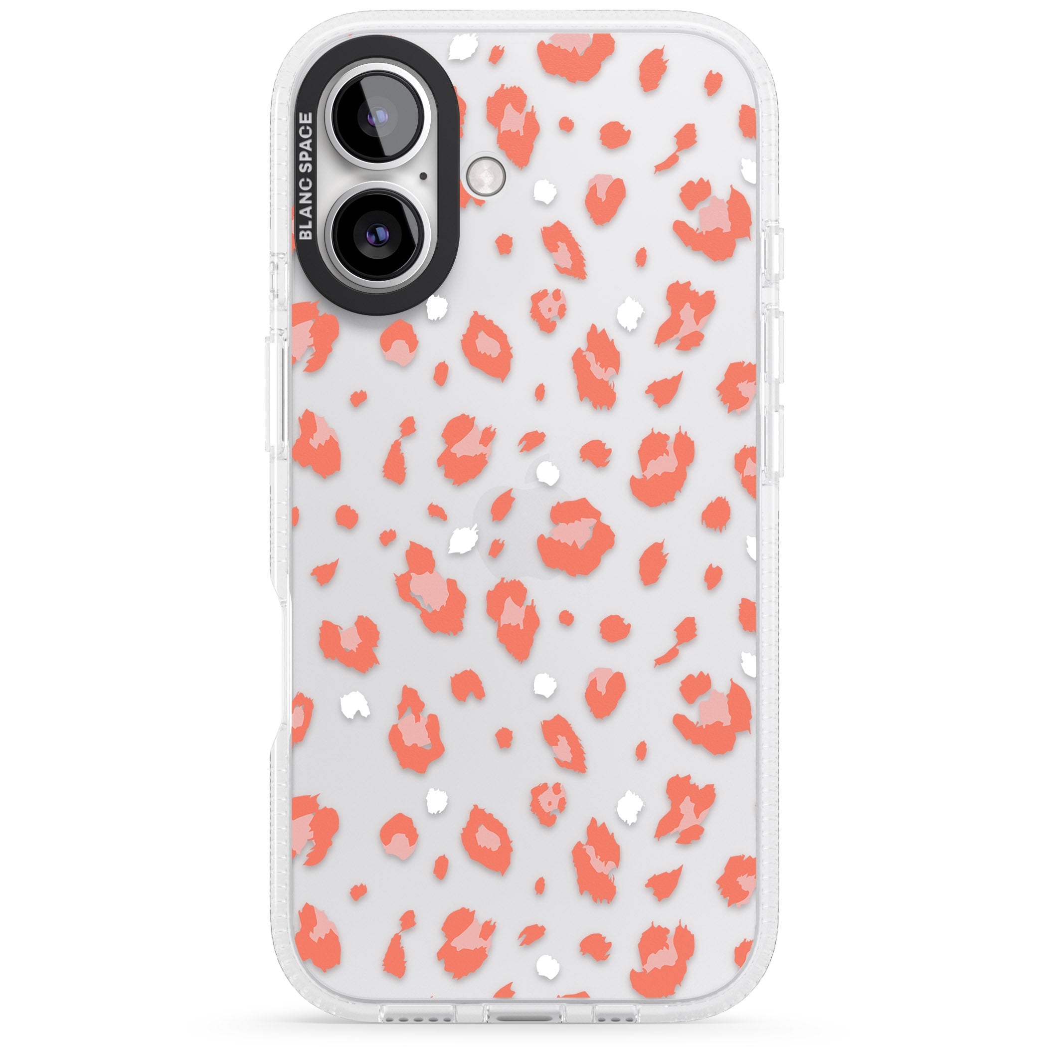 Two Colour Jaguar Transparent Animal Print iPhone 16 / 16 Plus Clear Case Impact Air - Blanc Space