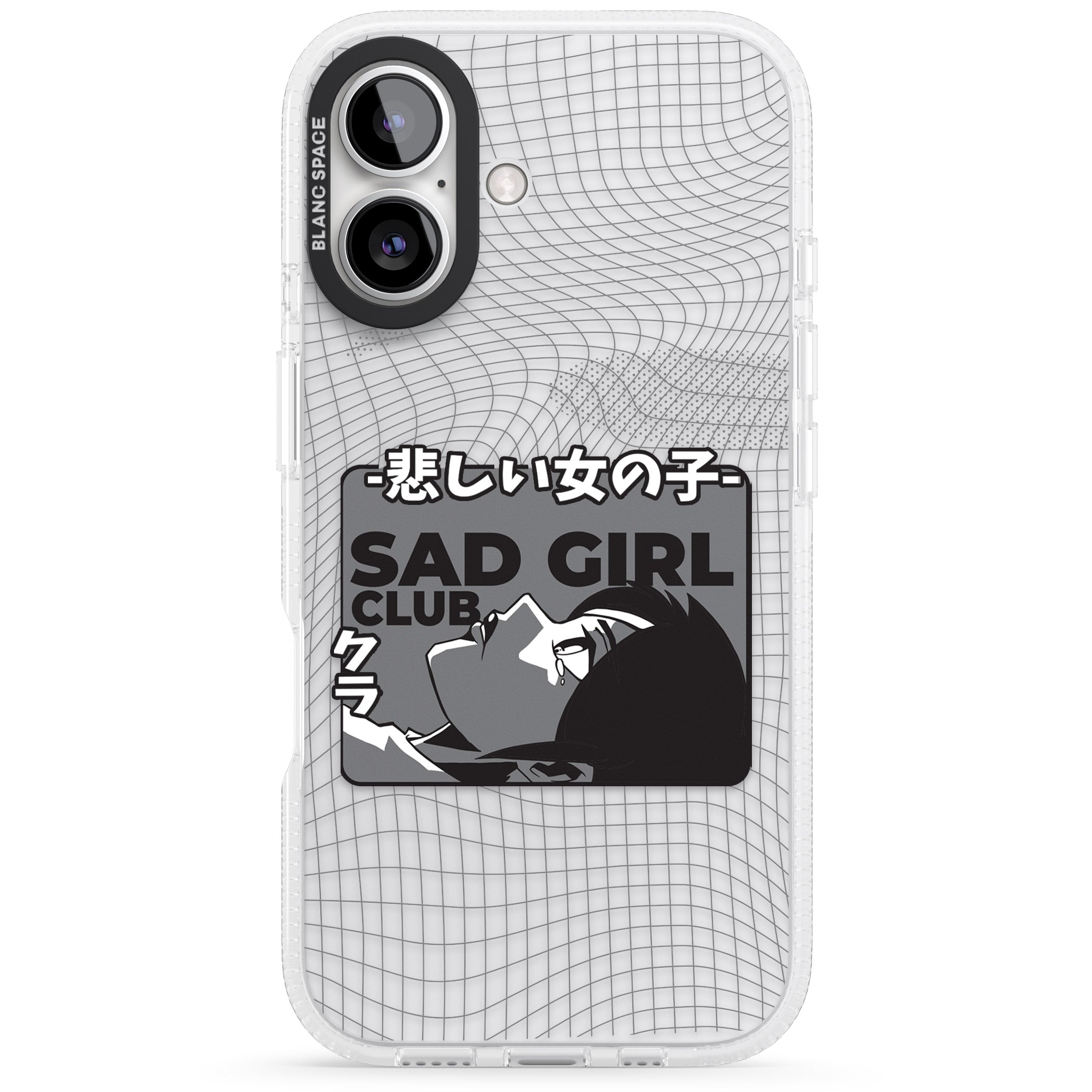Sad Girl Club iPhone 16 / 16 Plus Clear Case Impact Air - Blanc Space