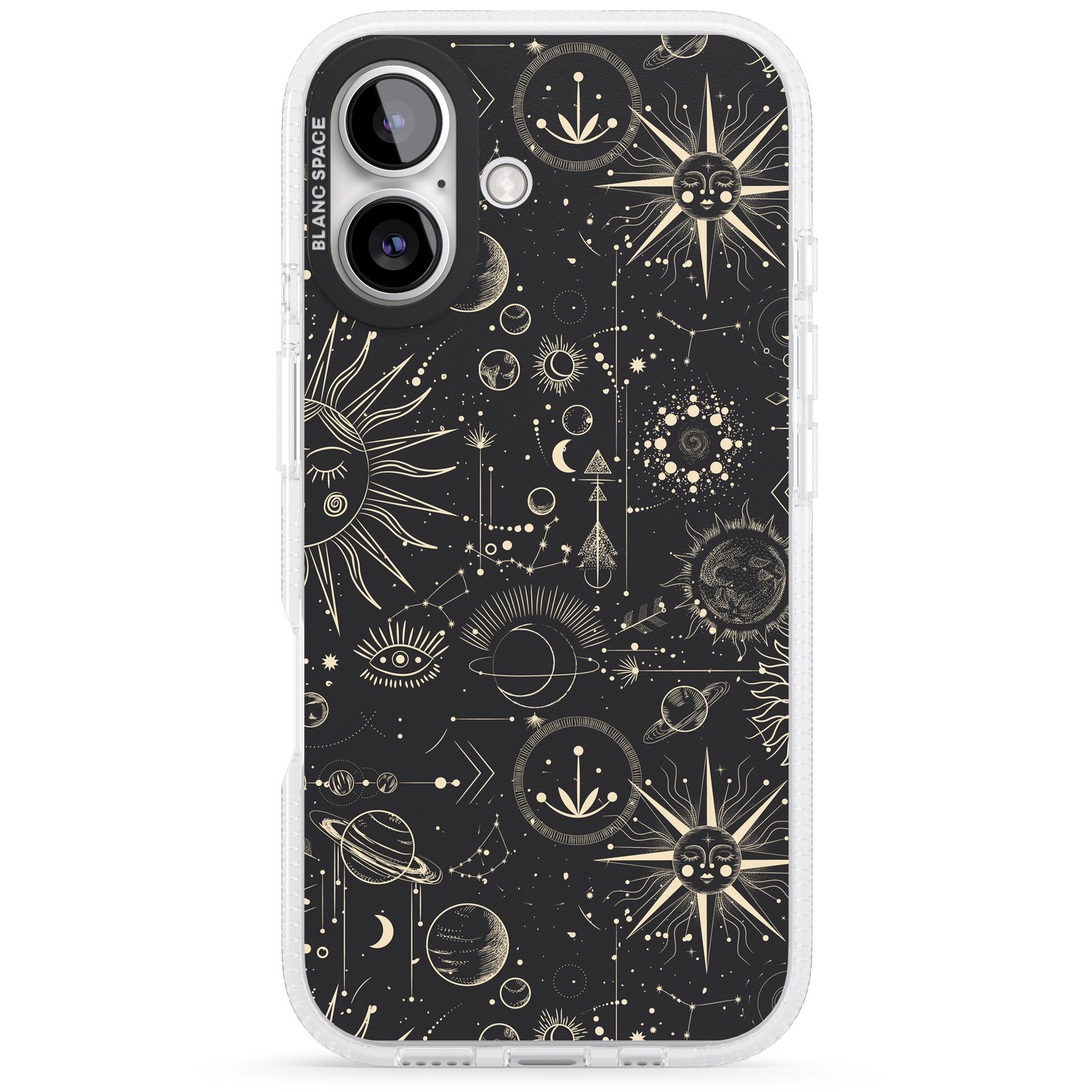 Suns & Planets iPhone 16 / 16 Plus Clear Case Impact Air - Blanc Space