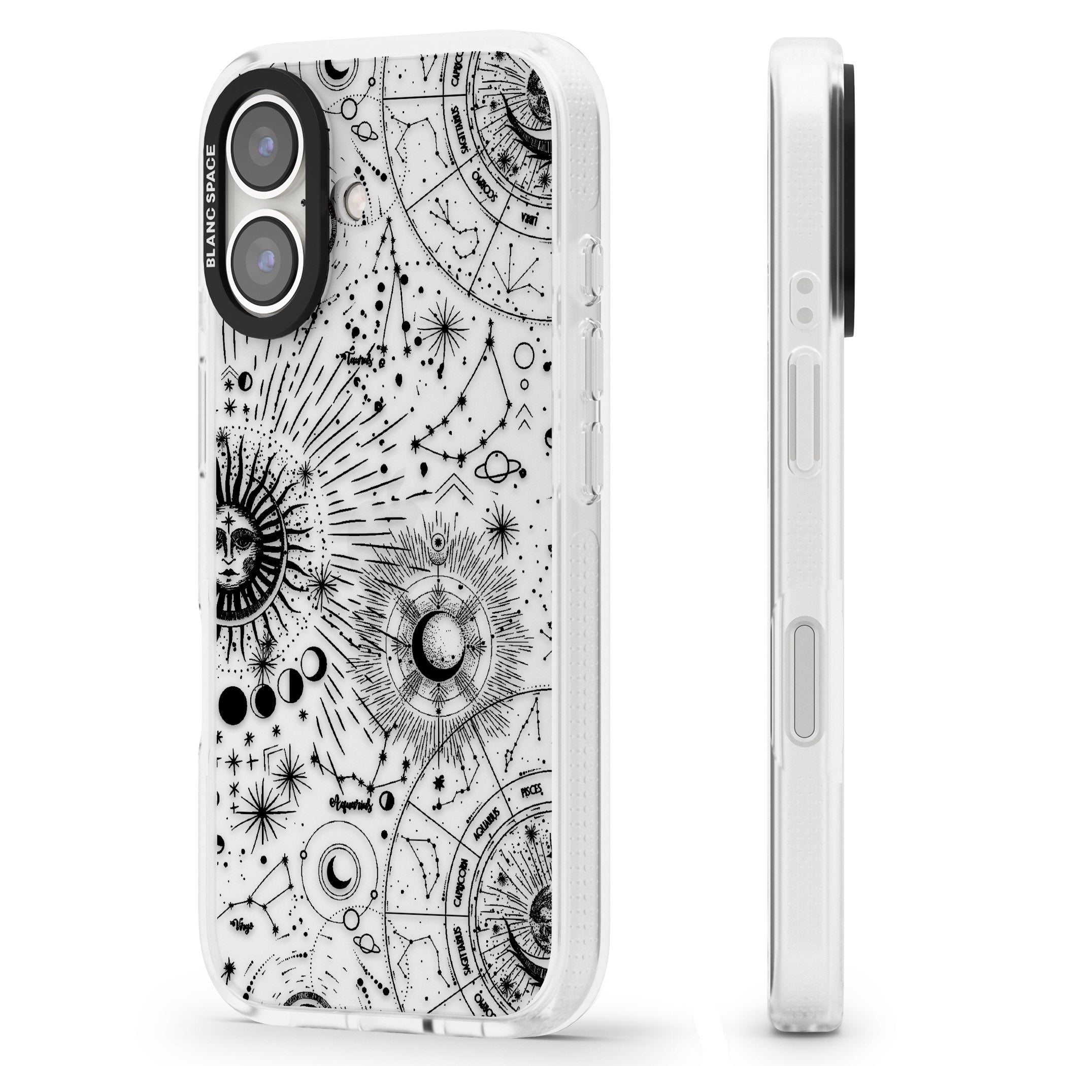 Suns & Constellations Astrological iPhone 16 / 16 Plus Clear Case Impact Air - Blanc Space
