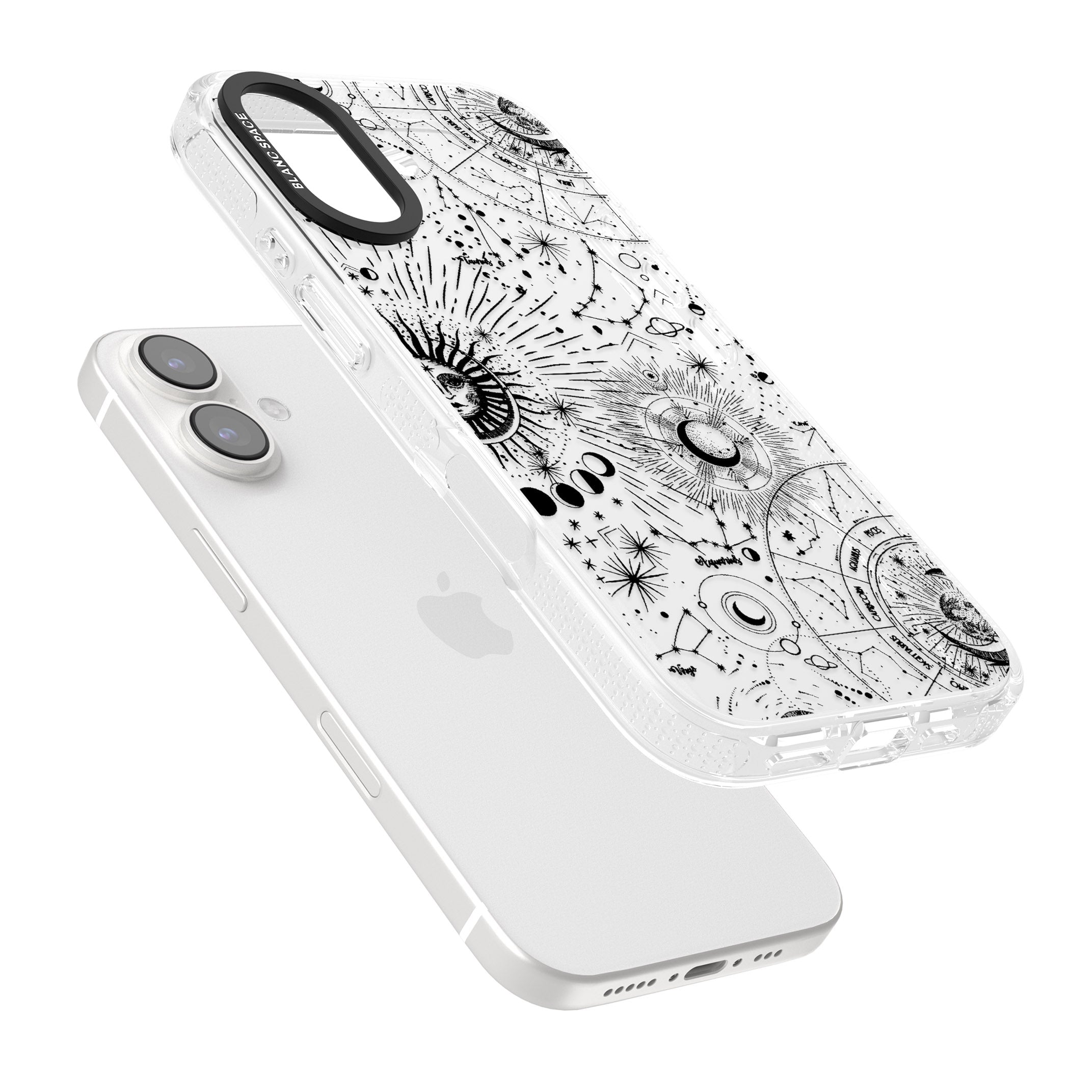 Suns & Constellations Astrological iPhone 16 / 16 Plus Clear Case Impact Air - Blanc Space