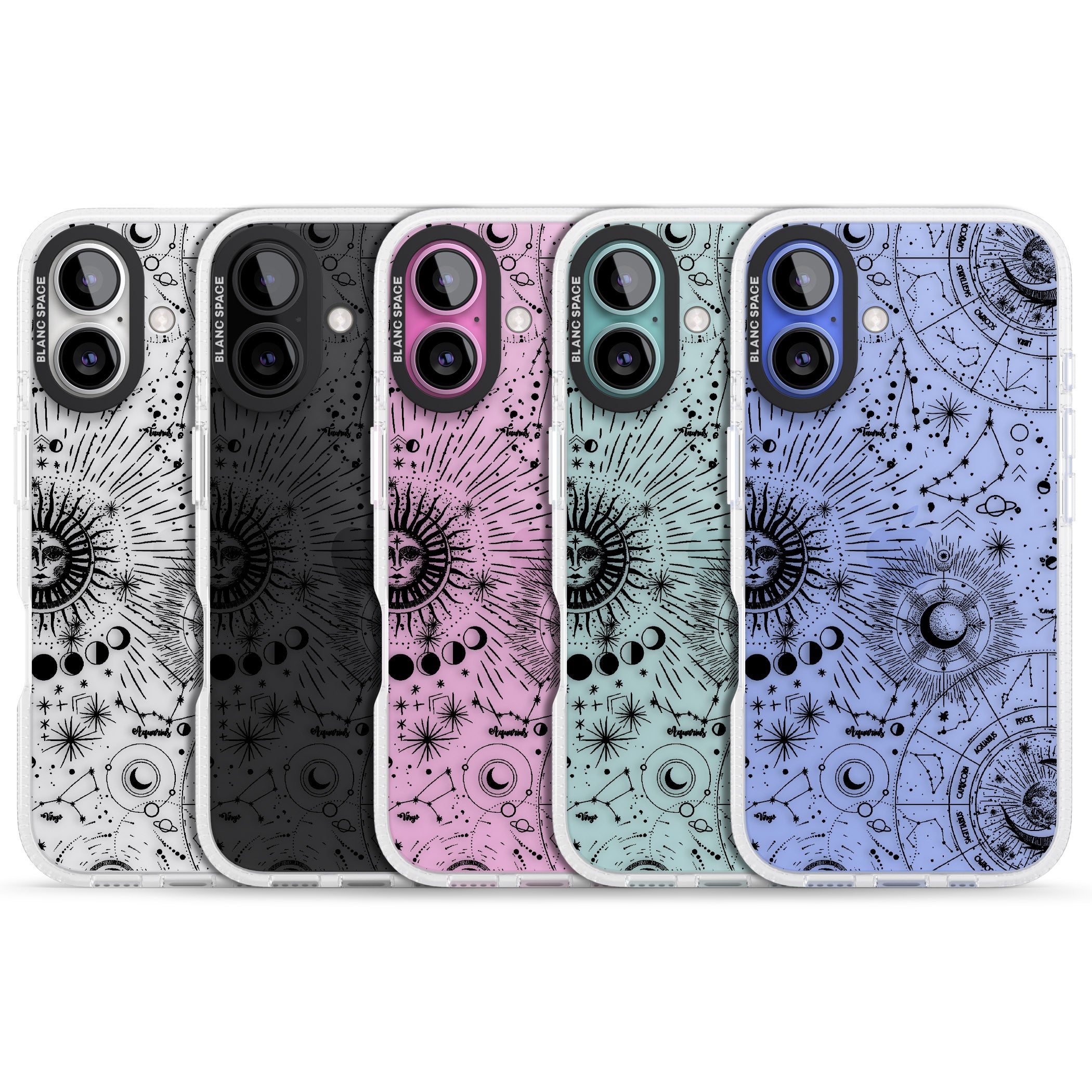 Suns & Constellations Astrological iPhone 16 / 16 Plus Clear Case Impact Air - Blanc Space