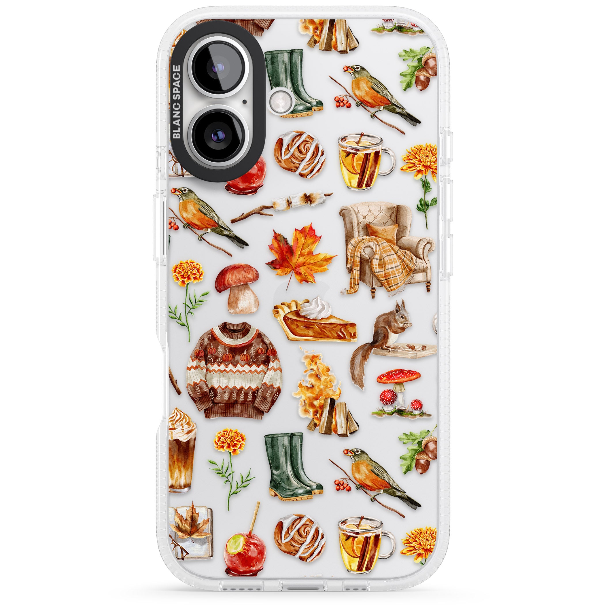 Cozy Autumn Aesthetic iPhone 16 / 16 Plus Clear Case Impact Air - Blanc Space