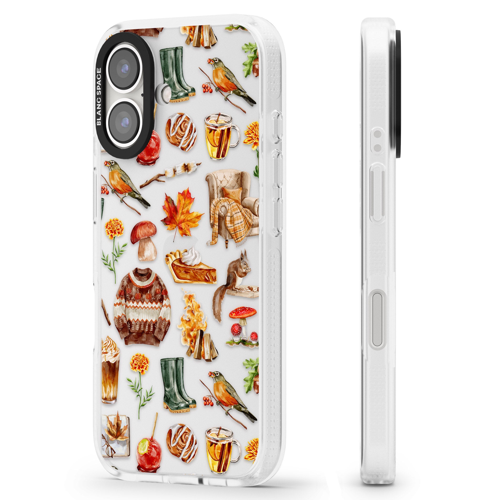Cozy Autumn Aesthetic iPhone 16 / 16 Plus Clear Case Impact Air - Blanc Space