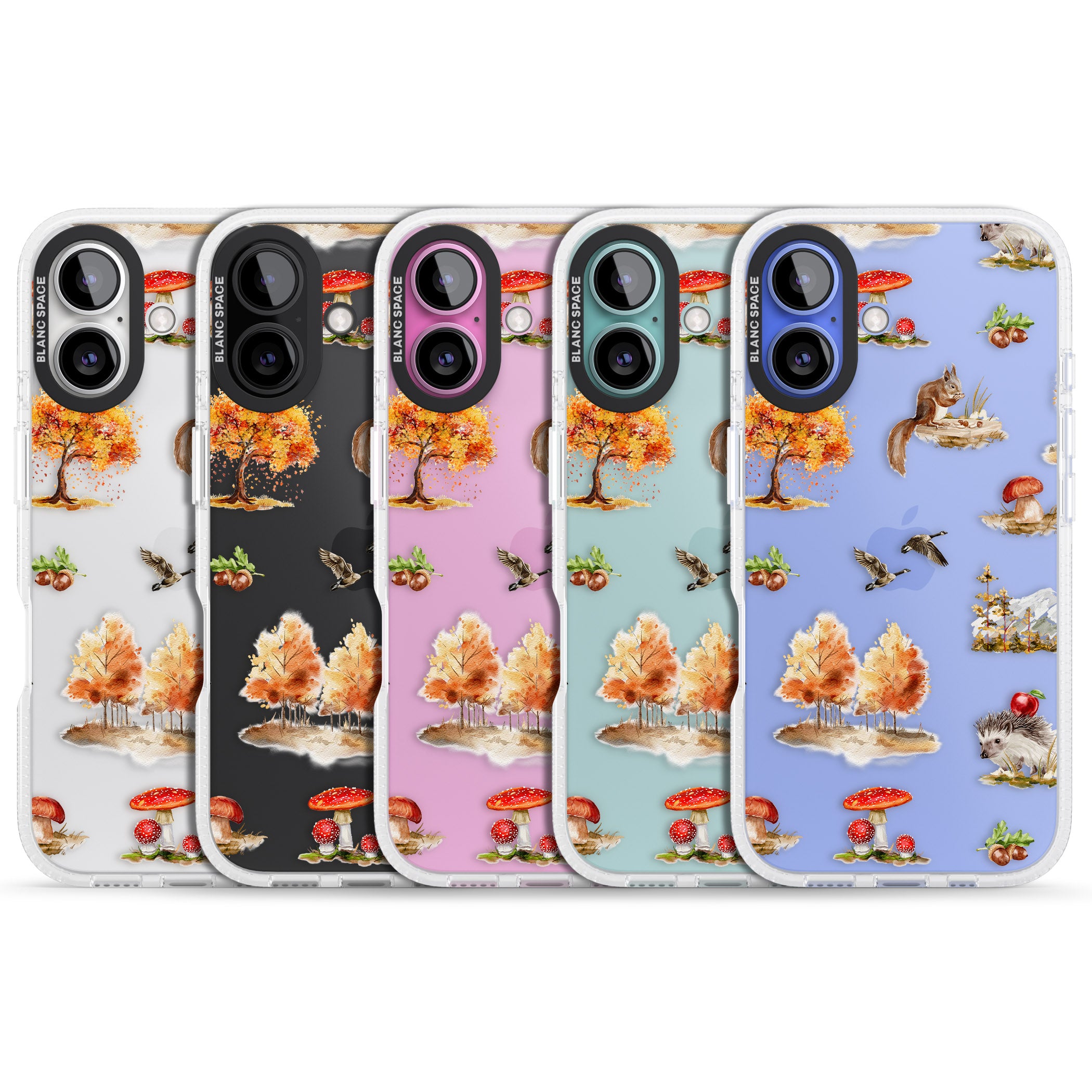 Fall Forest Friends iPhone 16 / 16 Plus Clear Case Impact Air - Blanc Space