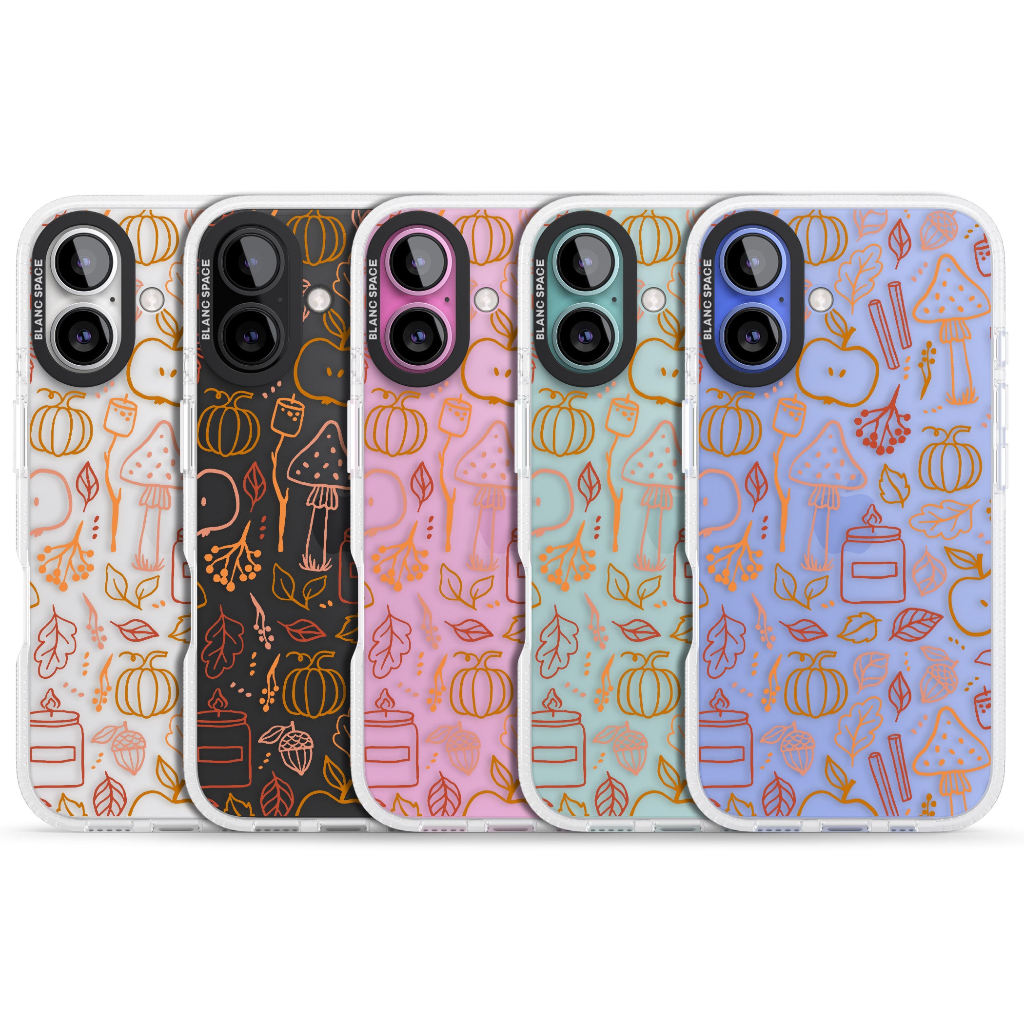 Autumn Line Pattern iPhone 16 / 16 Plus Clear Case Impact Air - Blanc Space