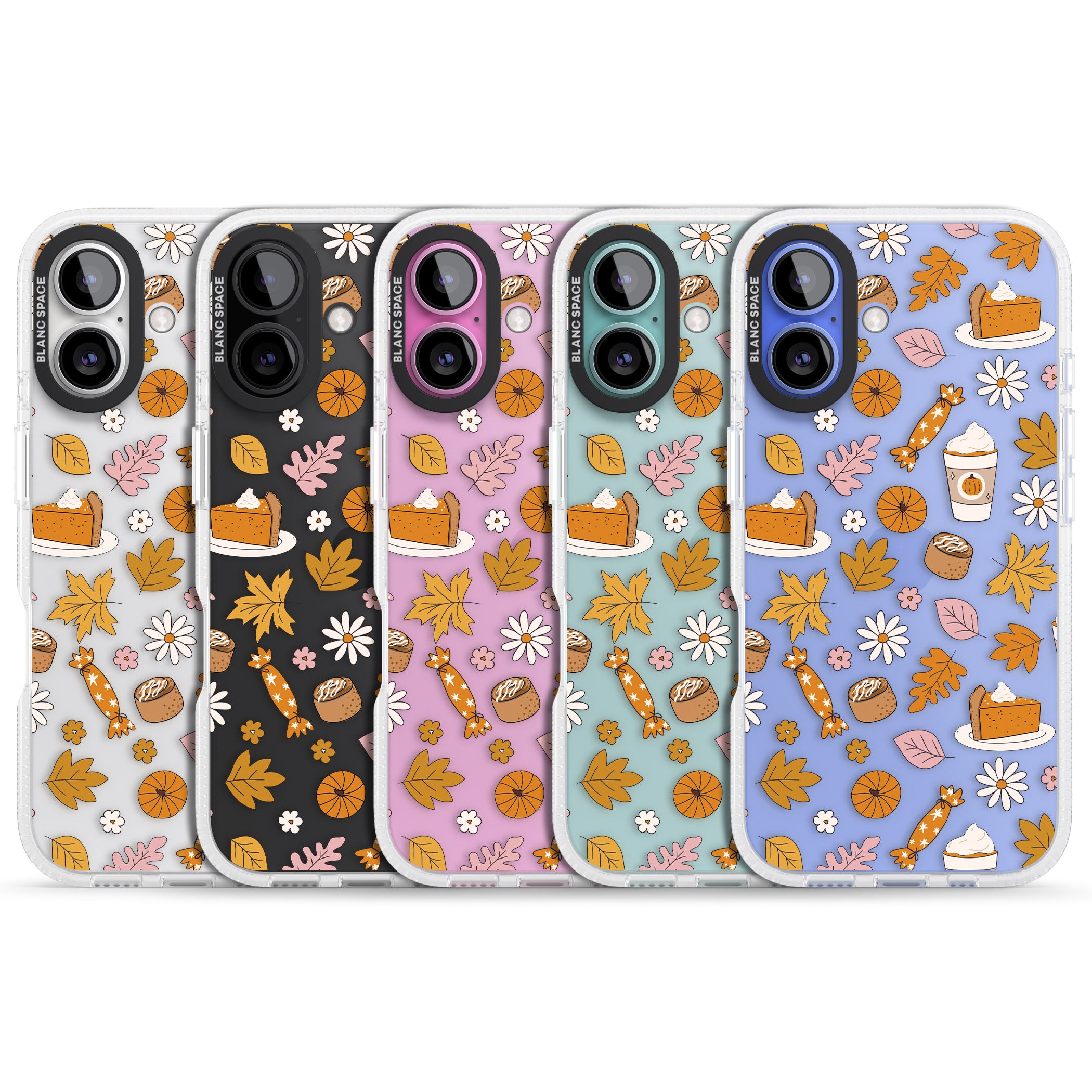Pumpkin Spice iPhone 16 / 16 Plus Clear Case Impact Air - Blanc Space