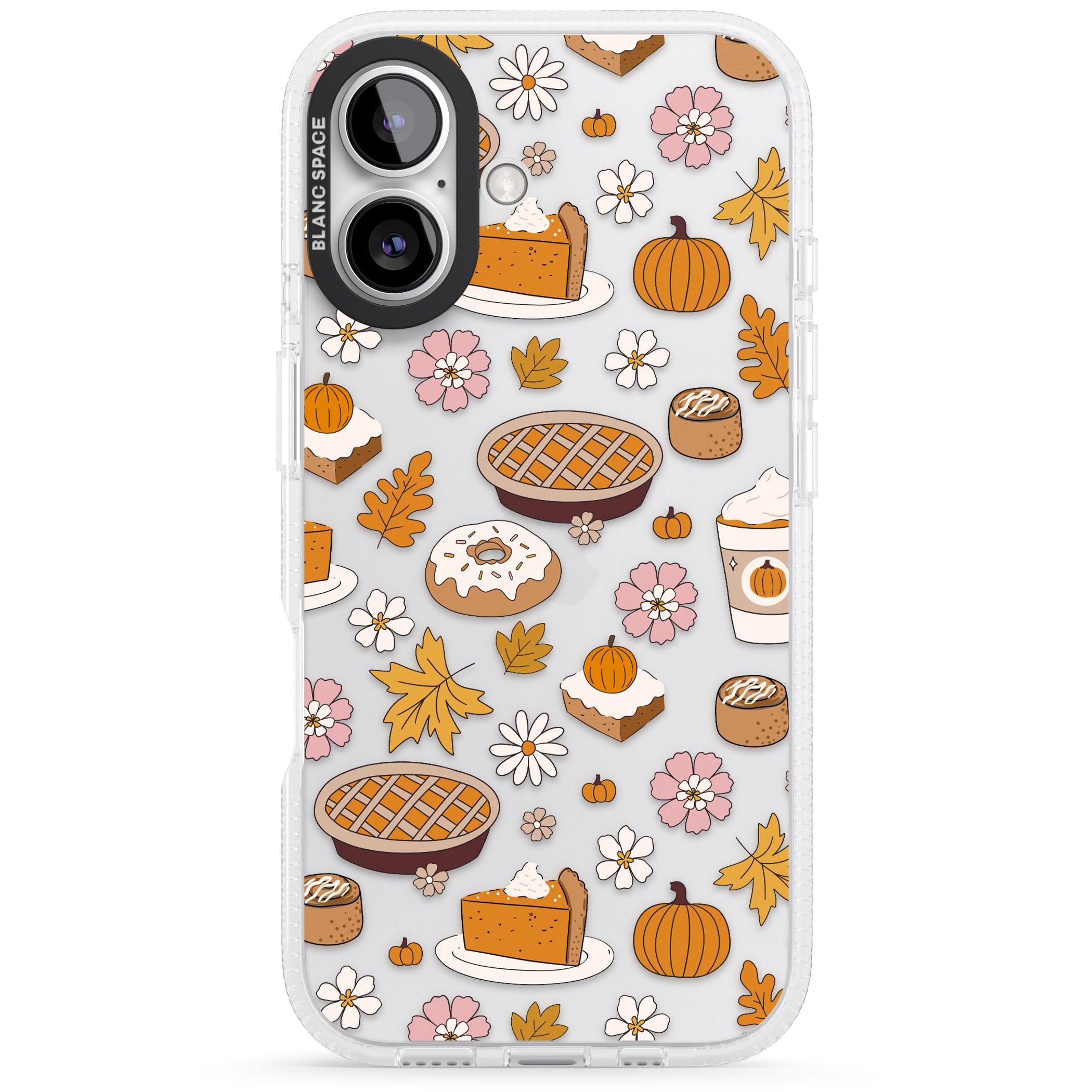Pumpkin Pie & Autumn Treats iPhone 16 / 16 Plus Clear Case Impact Air - Blanc Space
