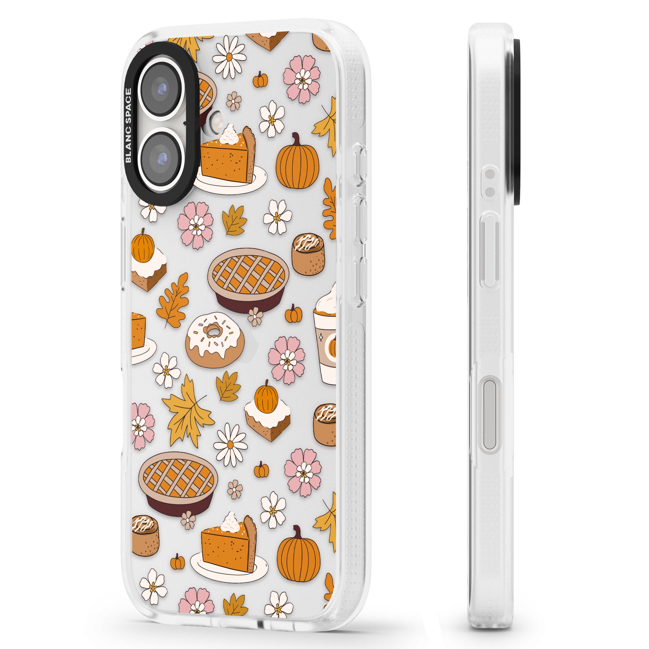 Pumpkin Pie & Autumn Treats iPhone 16 / 16 Plus Clear Case Impact Air - Blanc Space
