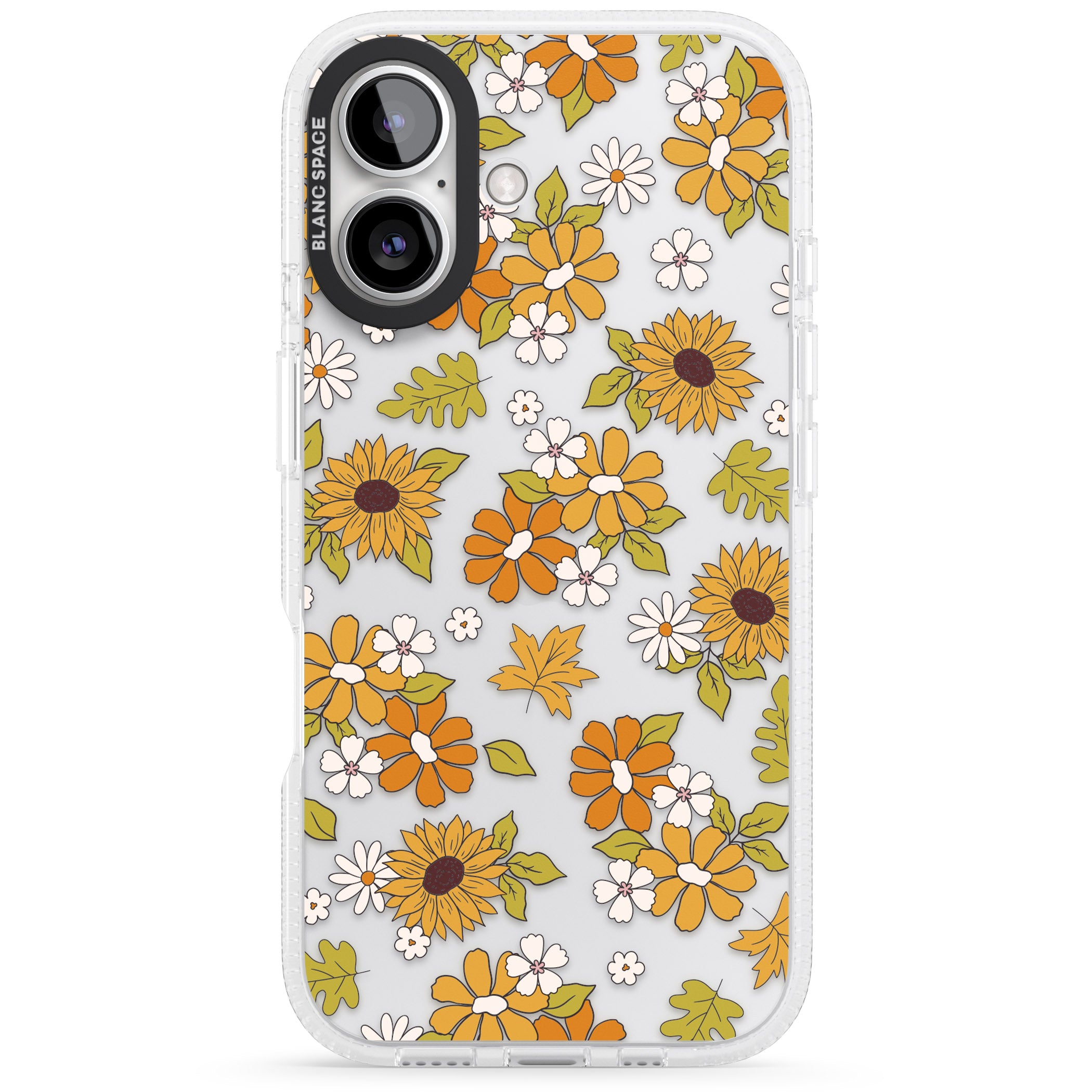 Boho Sunflowers iPhone 16 / 16 Plus Clear Case Impact Air - Blanc Space