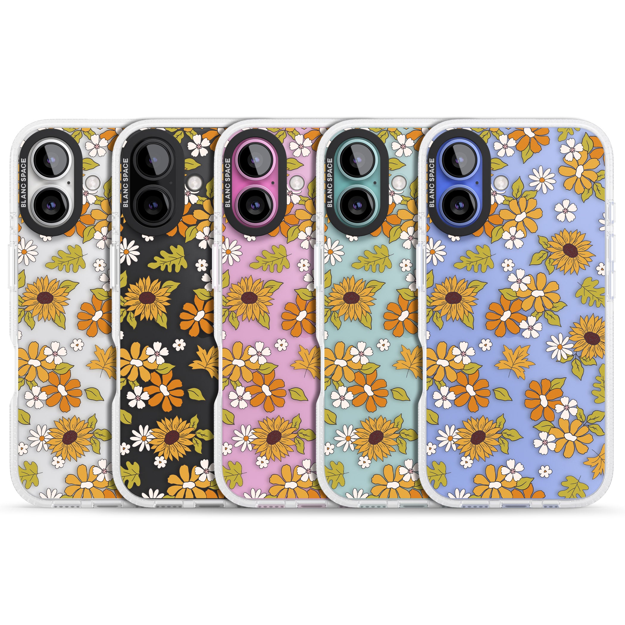 Boho Sunflowers iPhone 16 / 16 Plus Clear Case Impact Air - Blanc Space