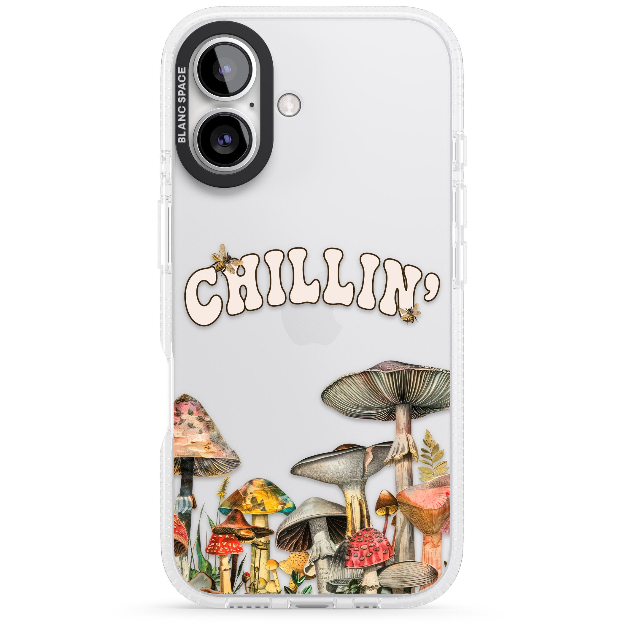 Chillin' iPhone 16 / 16 Plus Clear Case Impact Air - Blanc Space