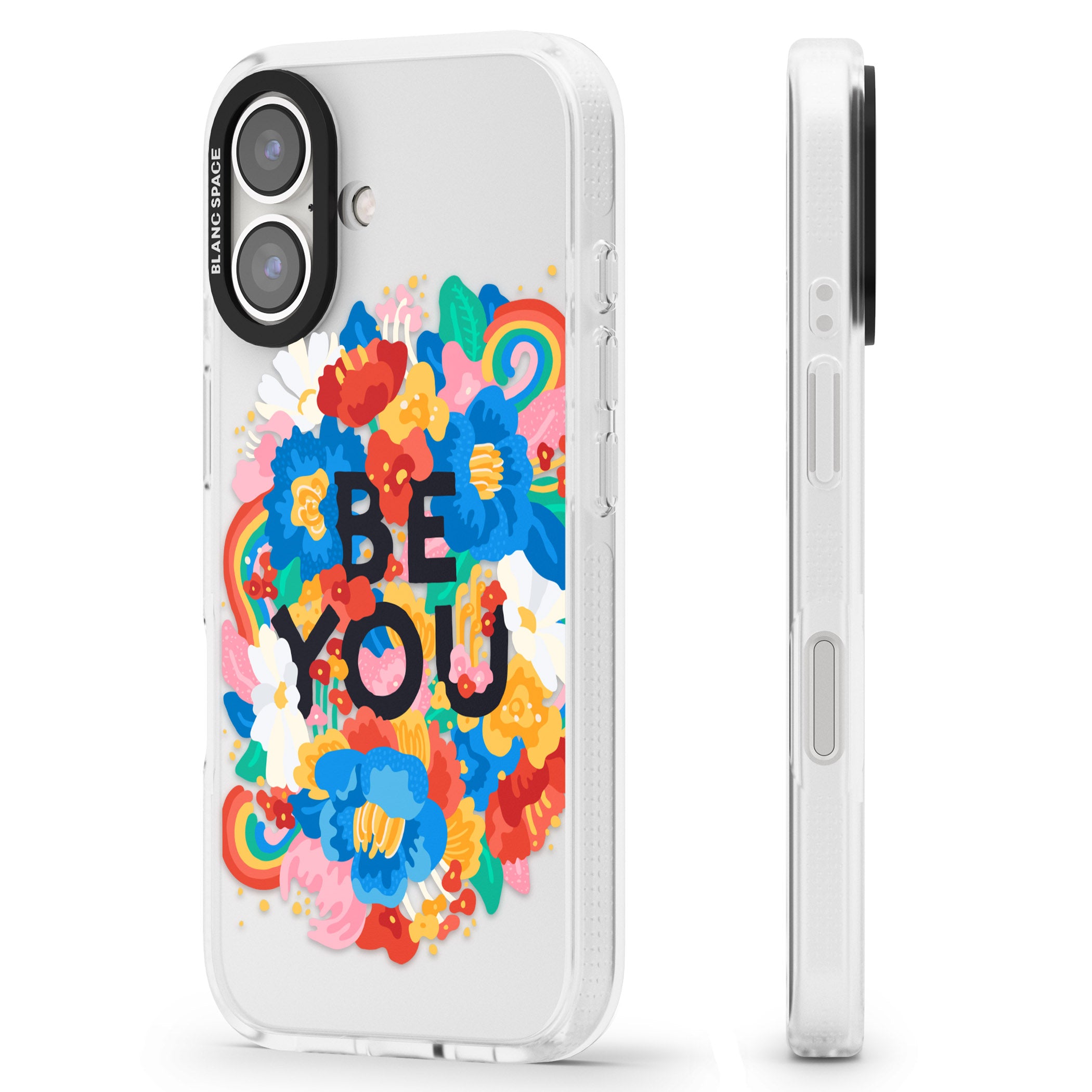 Be You iPhone 16 / 16 Plus Clear Case Impact Air - Blanc Space