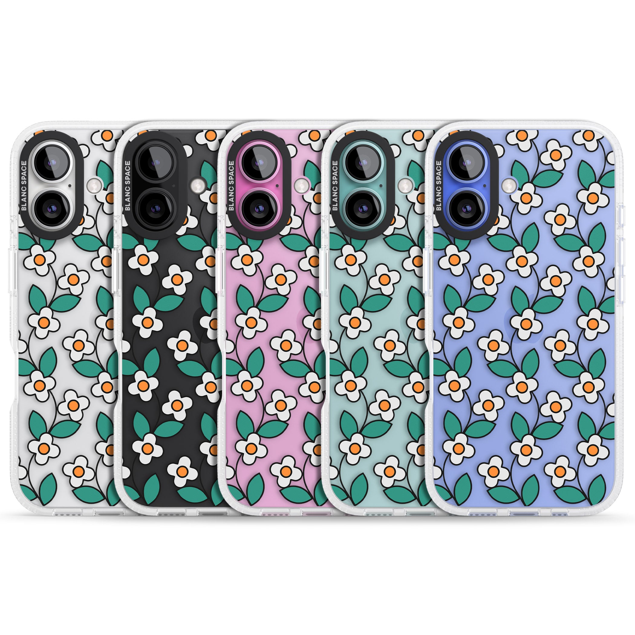 Spring Daisies iPhone 16 / 16 Plus Clear Case Impact Air - Blanc Space