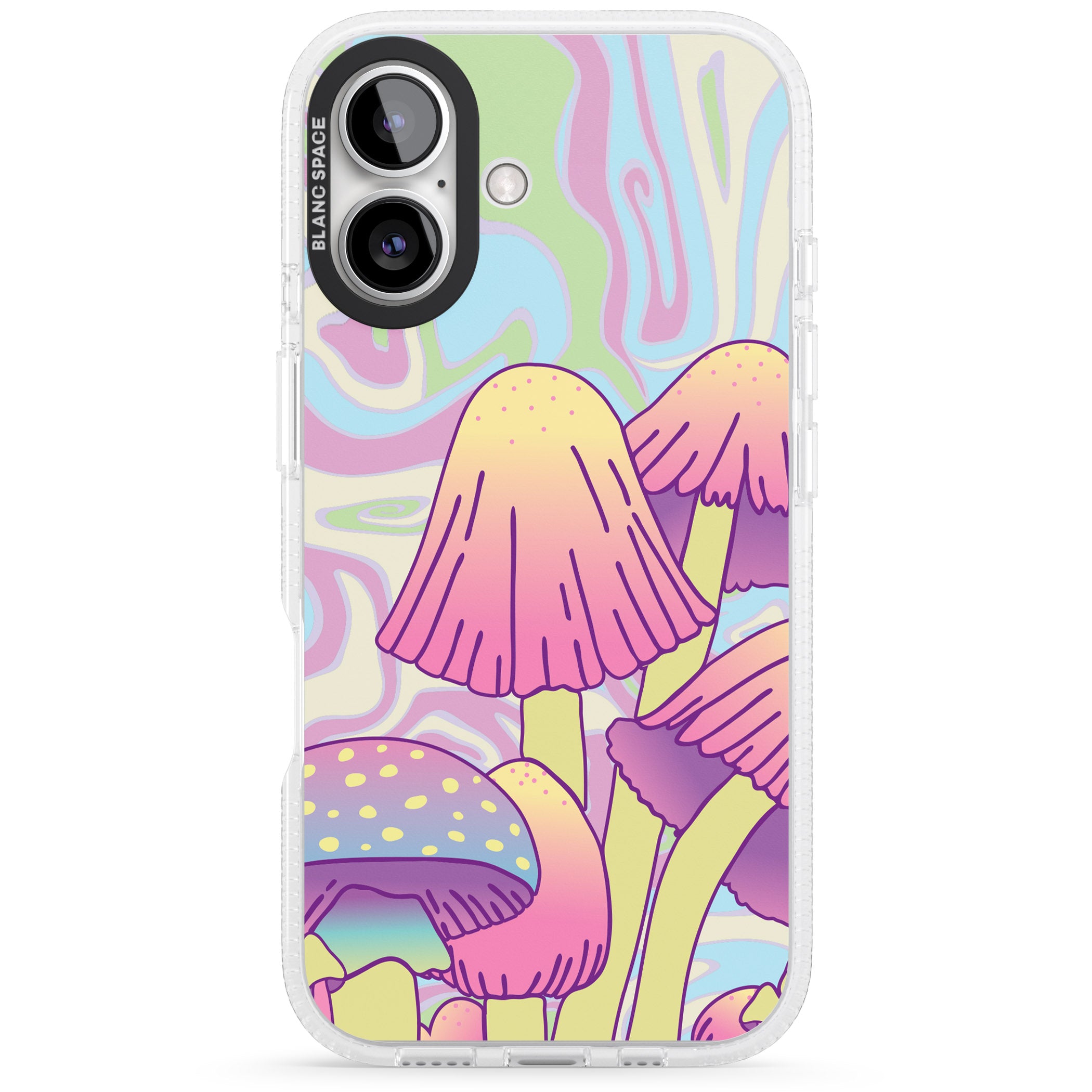 Shroomin' iPhone 16 / 16 Plus Clear Case Impact Air - Blanc Space