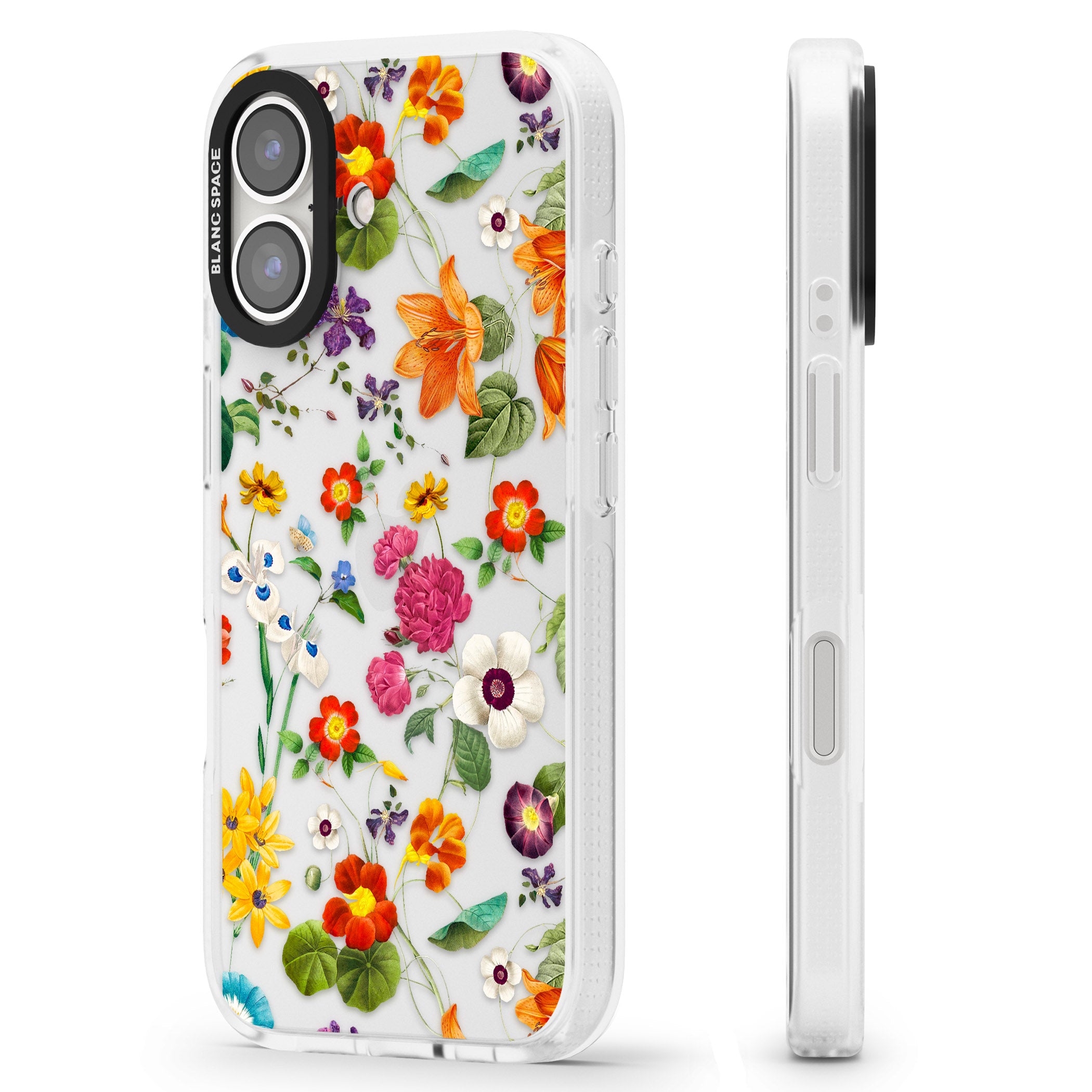Whimsical Wildflowers iPhone 16 / 16 Plus Clear Case Impact Air - Blanc Space