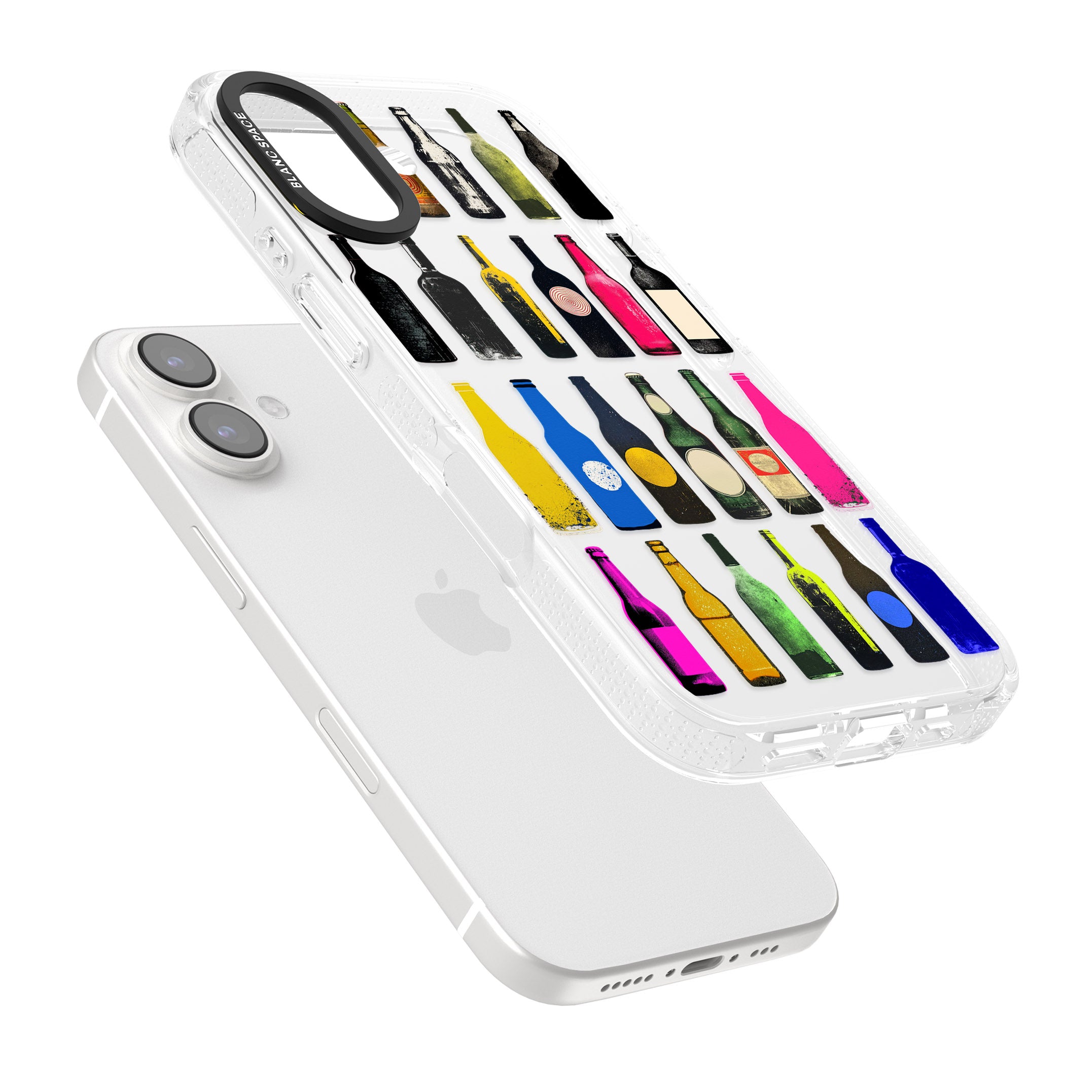 Glass Bottles iPhone 16 / 16 Plus Clear Case Impact Air - Blanc Space