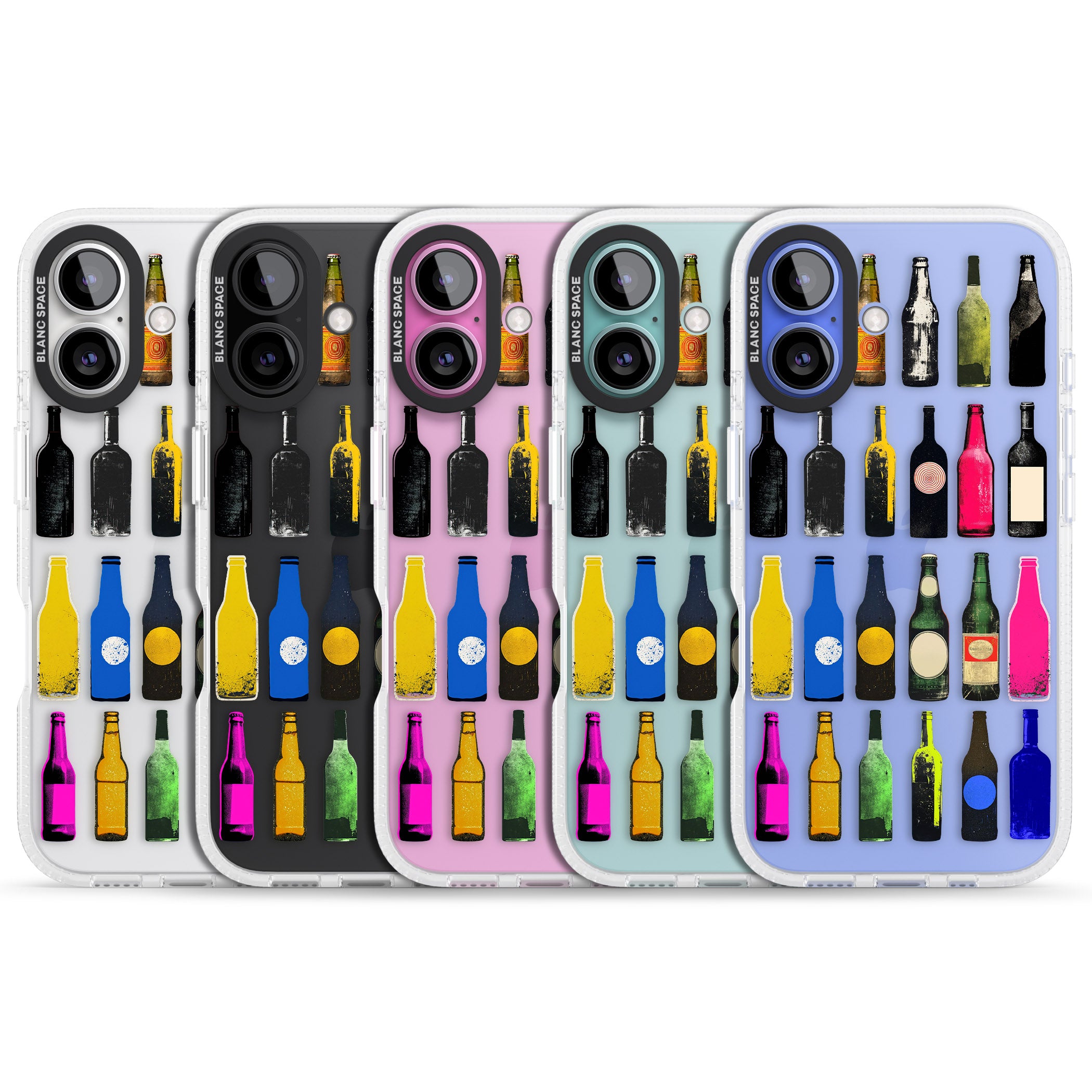 Glass Bottles iPhone 16 / 16 Plus Clear Case Impact Air - Blanc Space