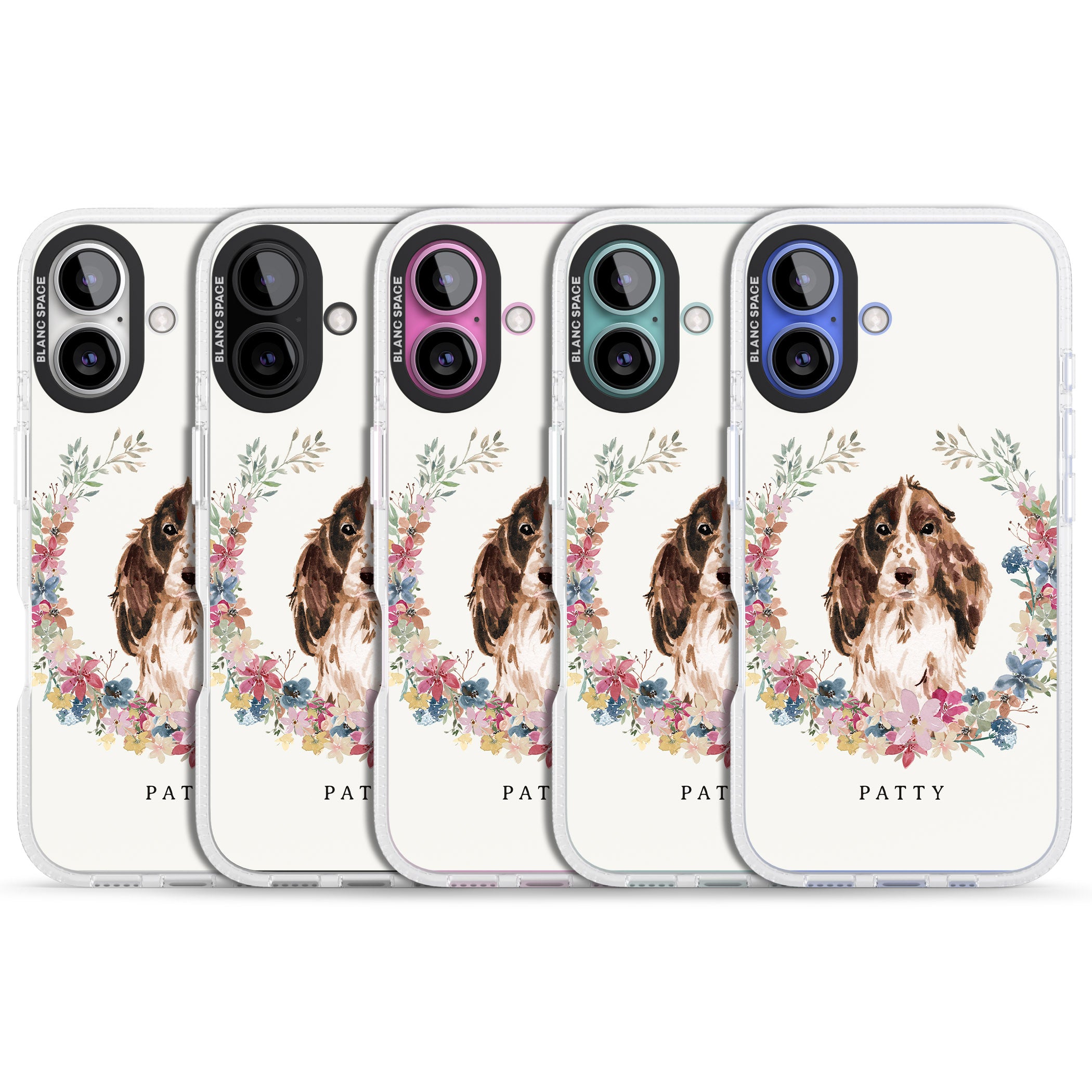 Personalised Brown Cocker Spaniel - Watercolour Dog Portrait iPhone 16 / 16 Plus Clear Case Impact Air - Blanc Space