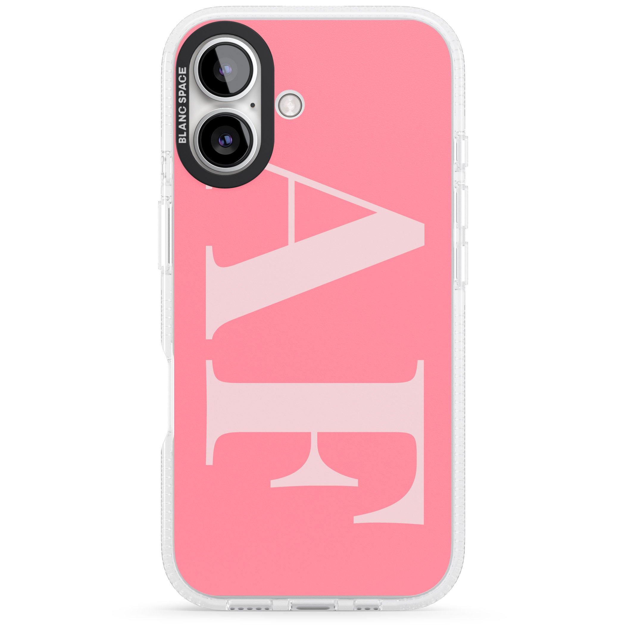 Personalised Light & Dark Pink Personalised iPhone 16 / 16 Plus Clear Case Impact Air - Blanc Space