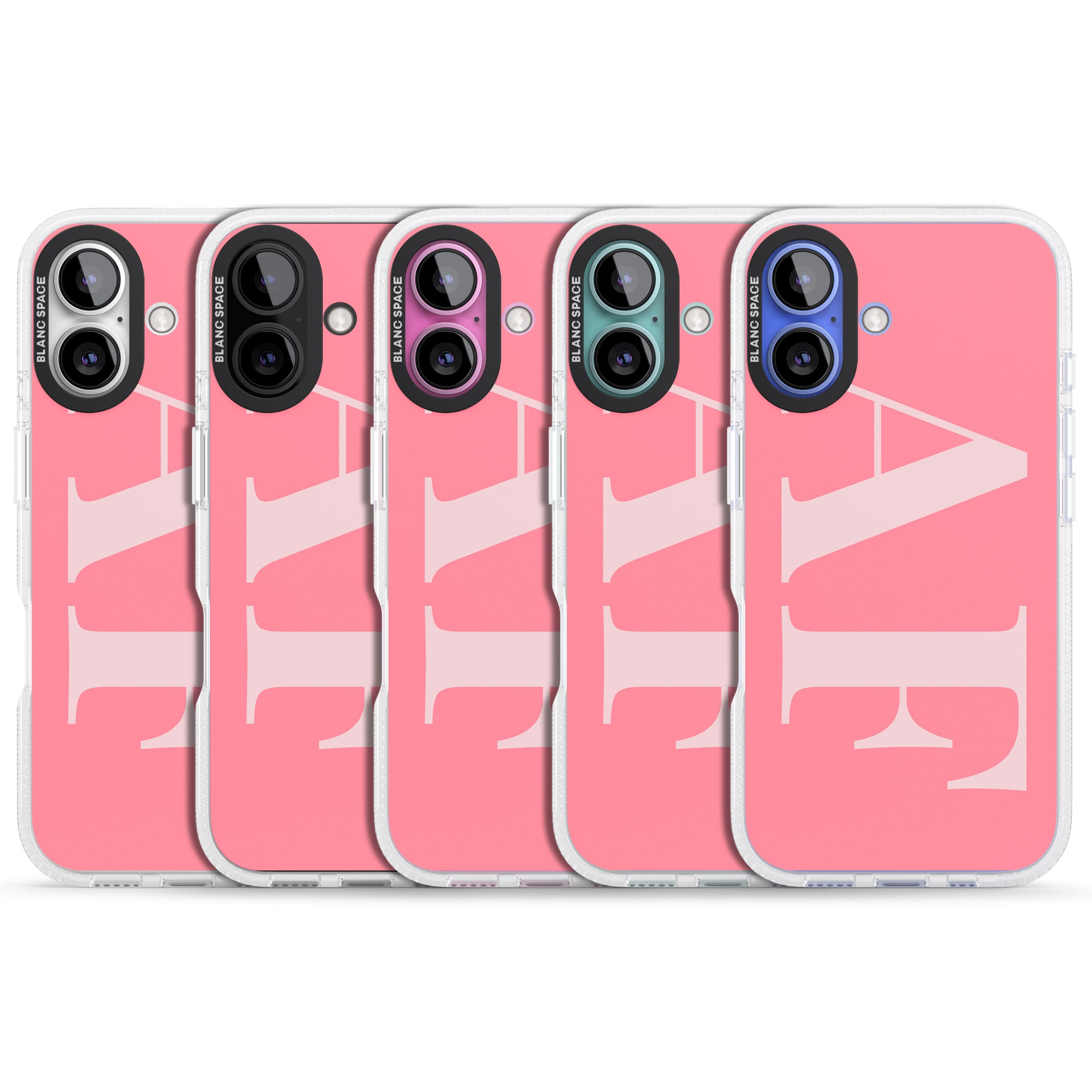 Personalised Light & Dark Pink Personalised iPhone 16 / 16 Plus Clear Case Impact Air - Blanc Space