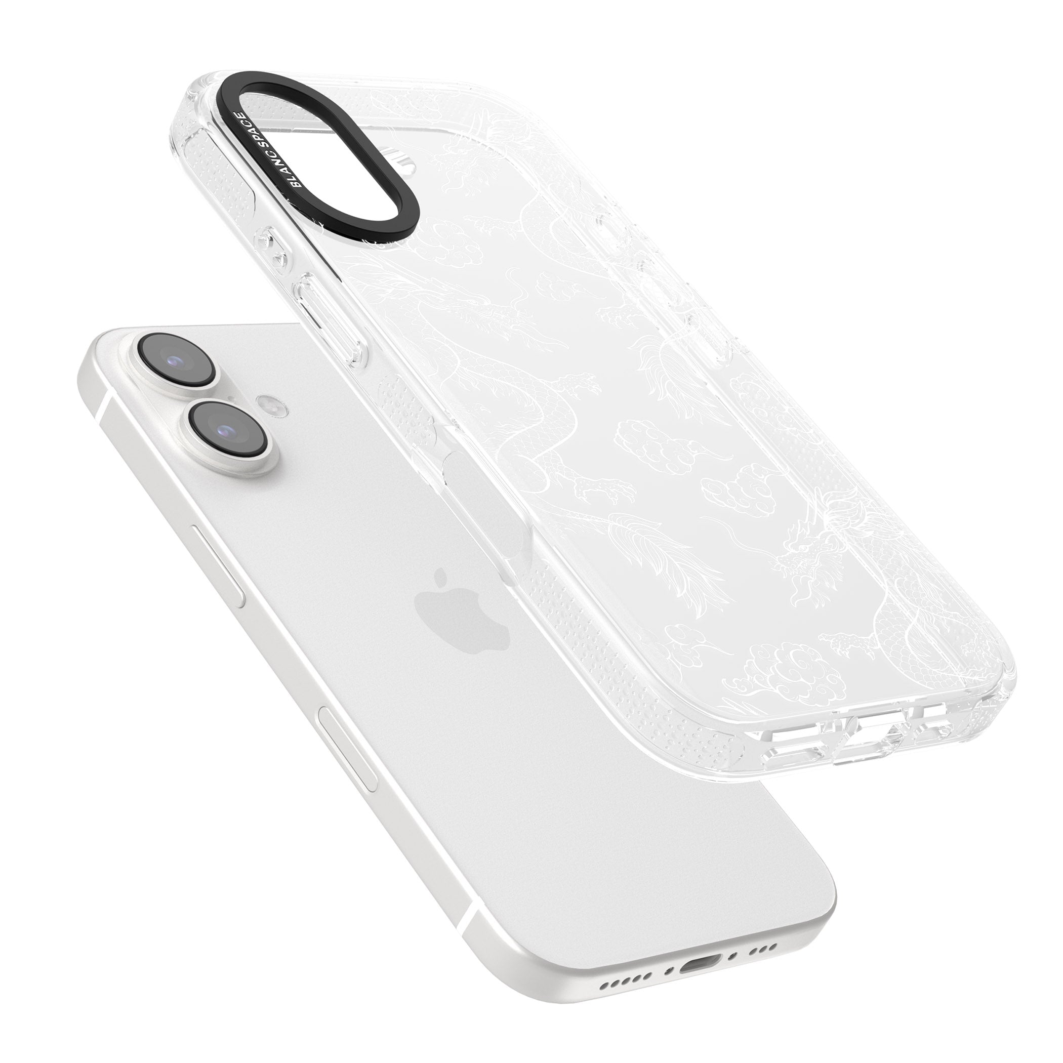 Personalised Name iPhone 16 / 16 Plus Clear Case Impact Air - Blanc Space