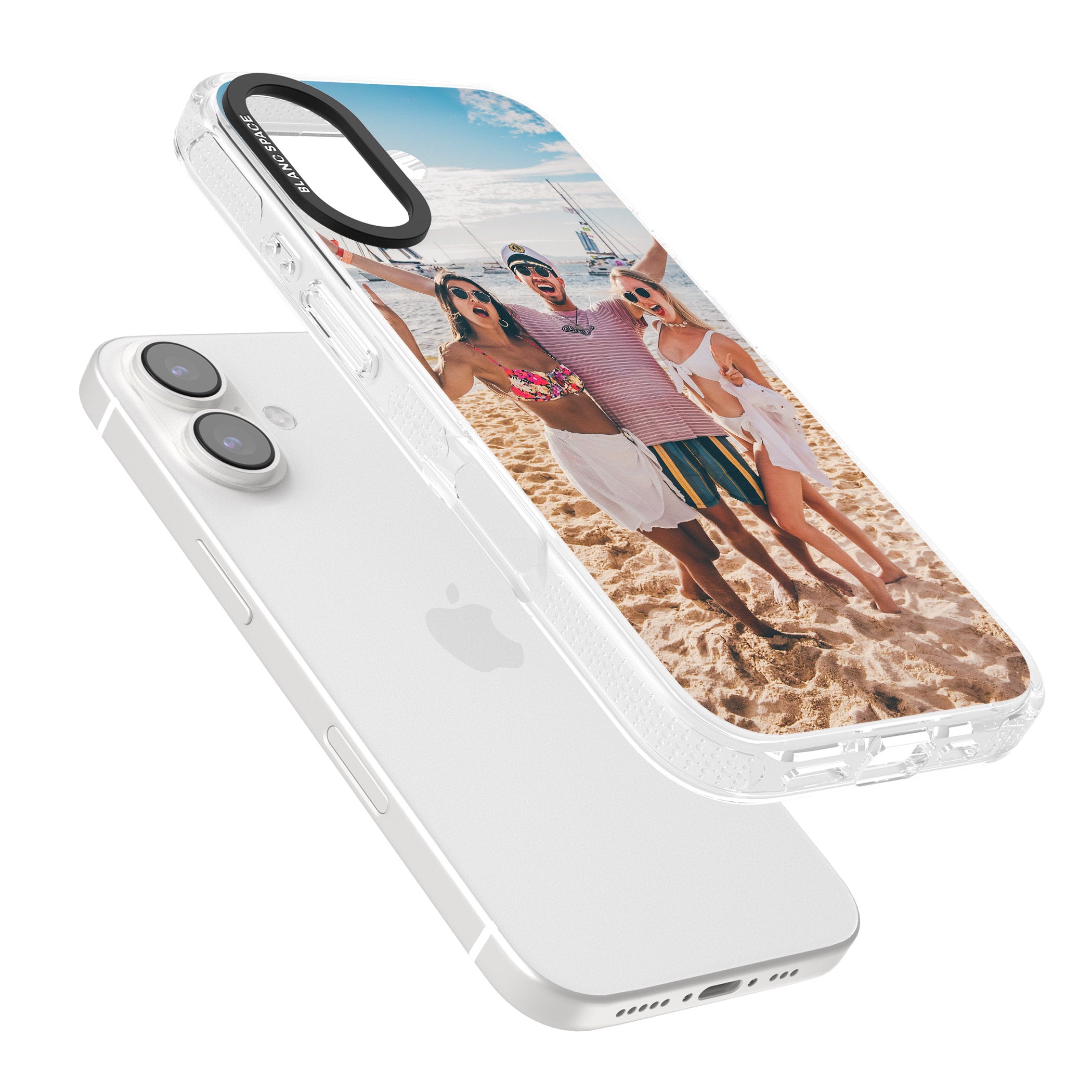 Personalised Photo iPhone 16 / 16 Plus Clear Case Impact Air - Blanc Space