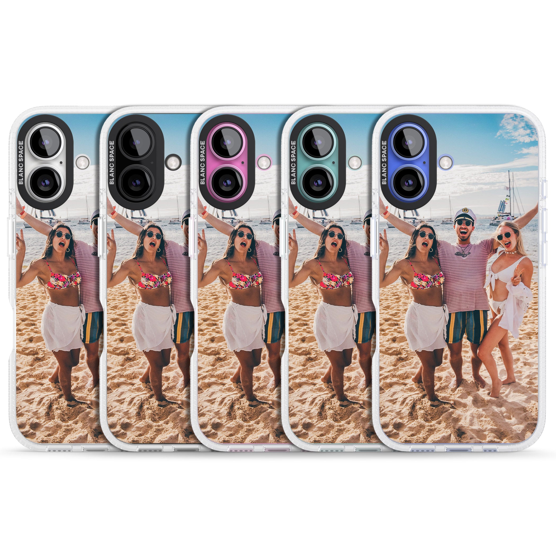 Personalised Photo iPhone 16 / 16 Plus Clear Case Impact Air - Blanc Space