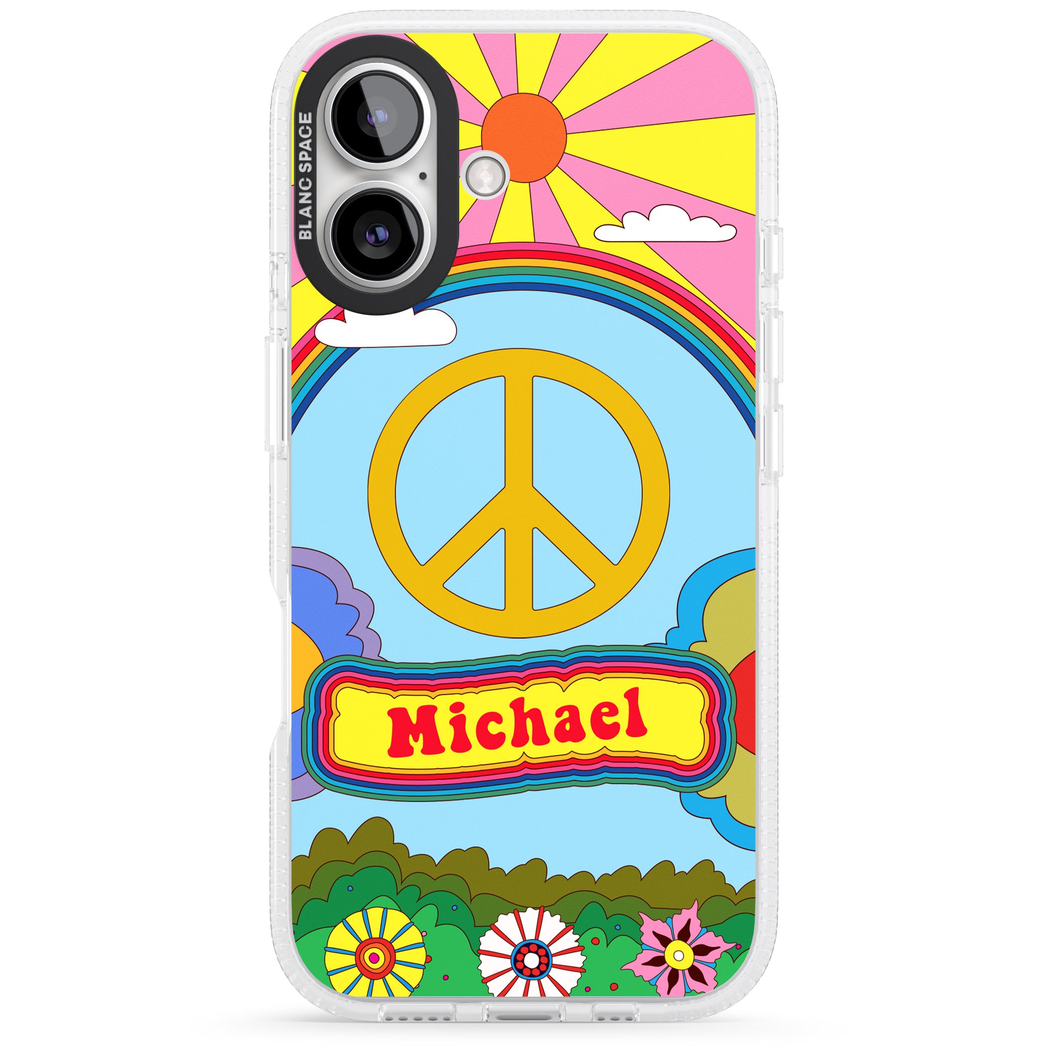 Personalised Happy Days iPhone 16 / 16 Plus Clear Case Impact Air - Blanc Space