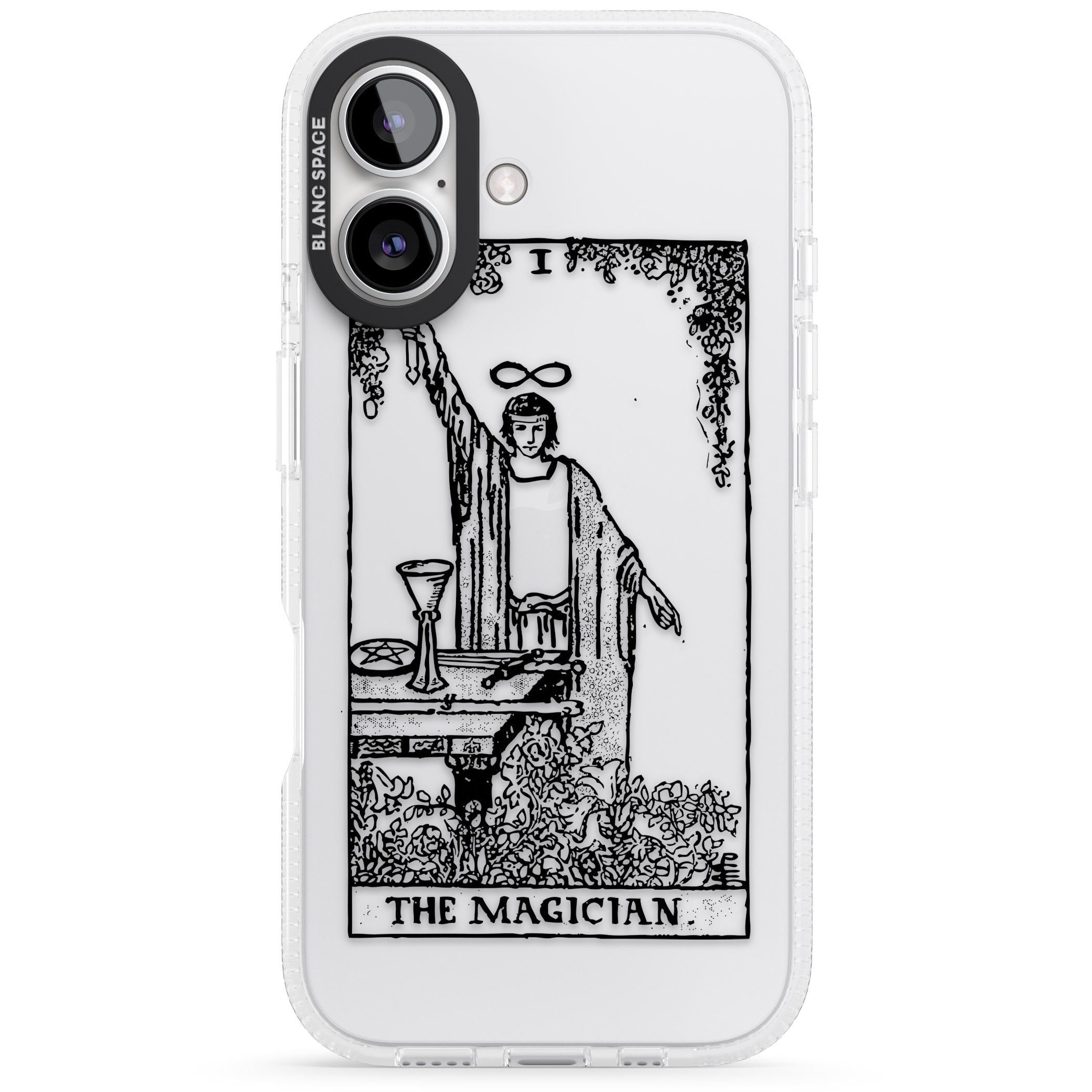 Personalised The Magician Tarot Card - Transparent iPhone 16 / 16 Plus Clear Case Impact Air - Blanc Space