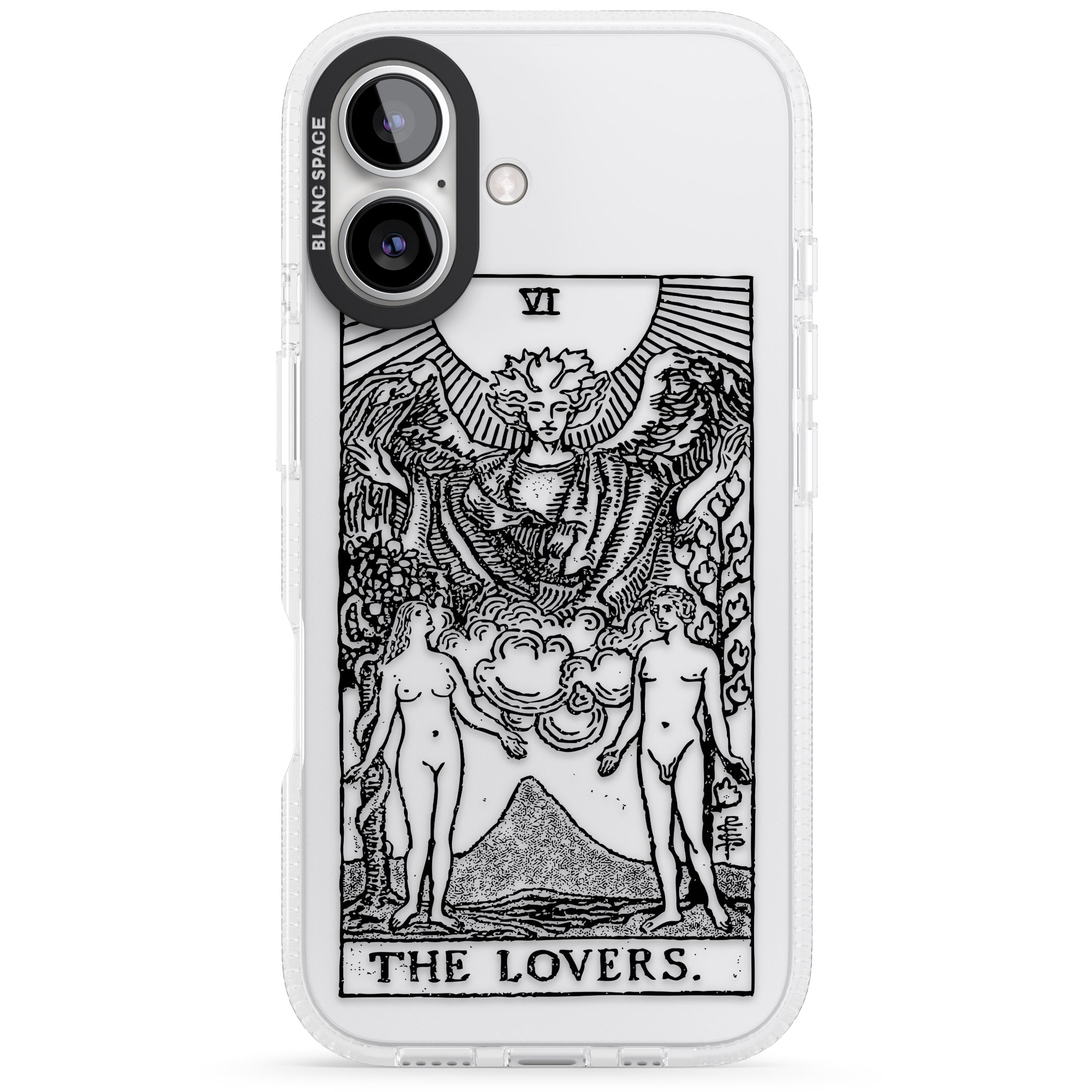 Personalised The Lovers Tarot Card - Transparent iPhone 16 / 16 Plus Clear Case Impact Air - Blanc Space