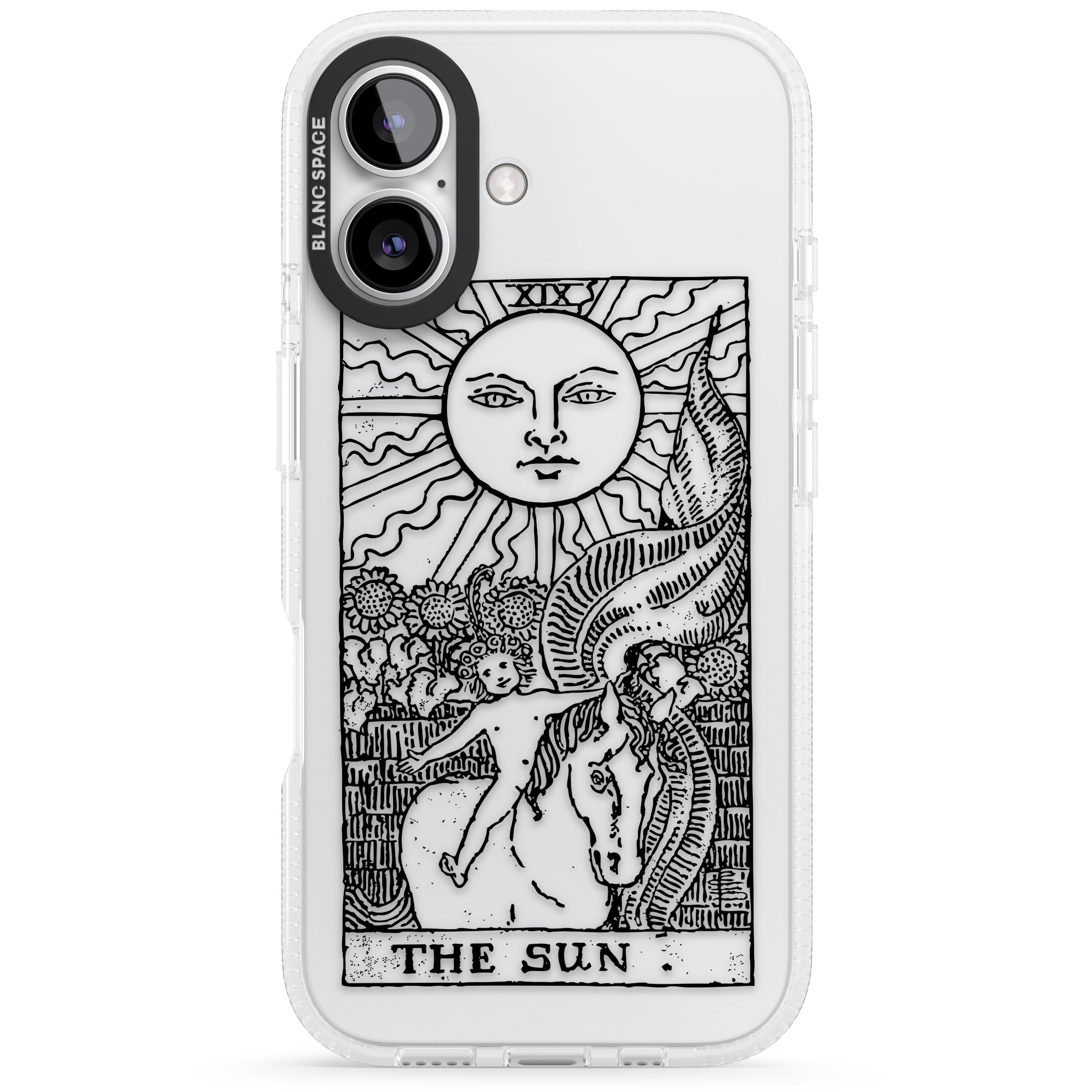 Personalised The Sun Tarot Card - Transparent iPhone 16 / 16 Plus Clear Case Impact Air - Blanc Space