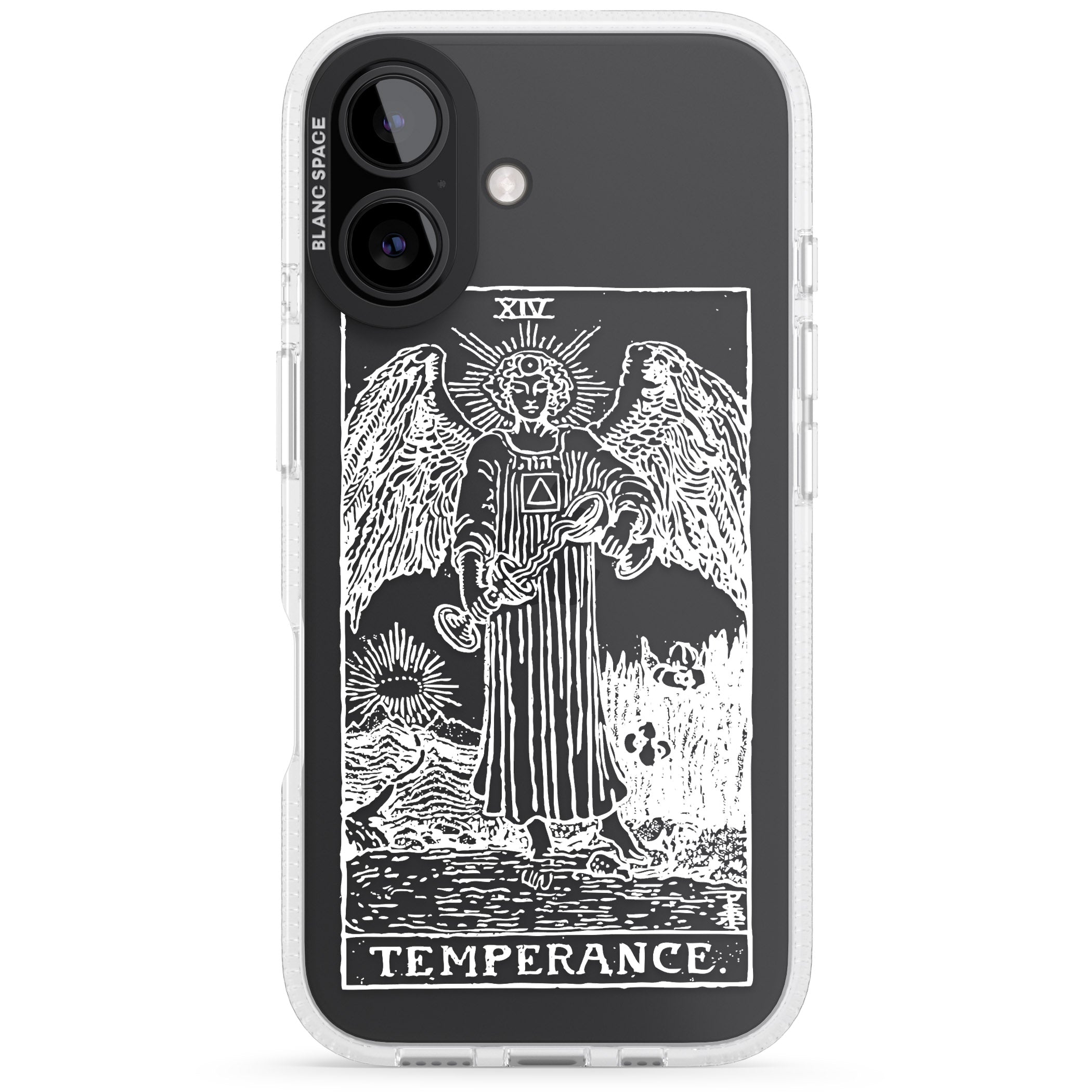 Personalised Temperance Tarot Card - White Transparent iPhone 16 / 16 Plus Clear Case Impact Air - Blanc Space