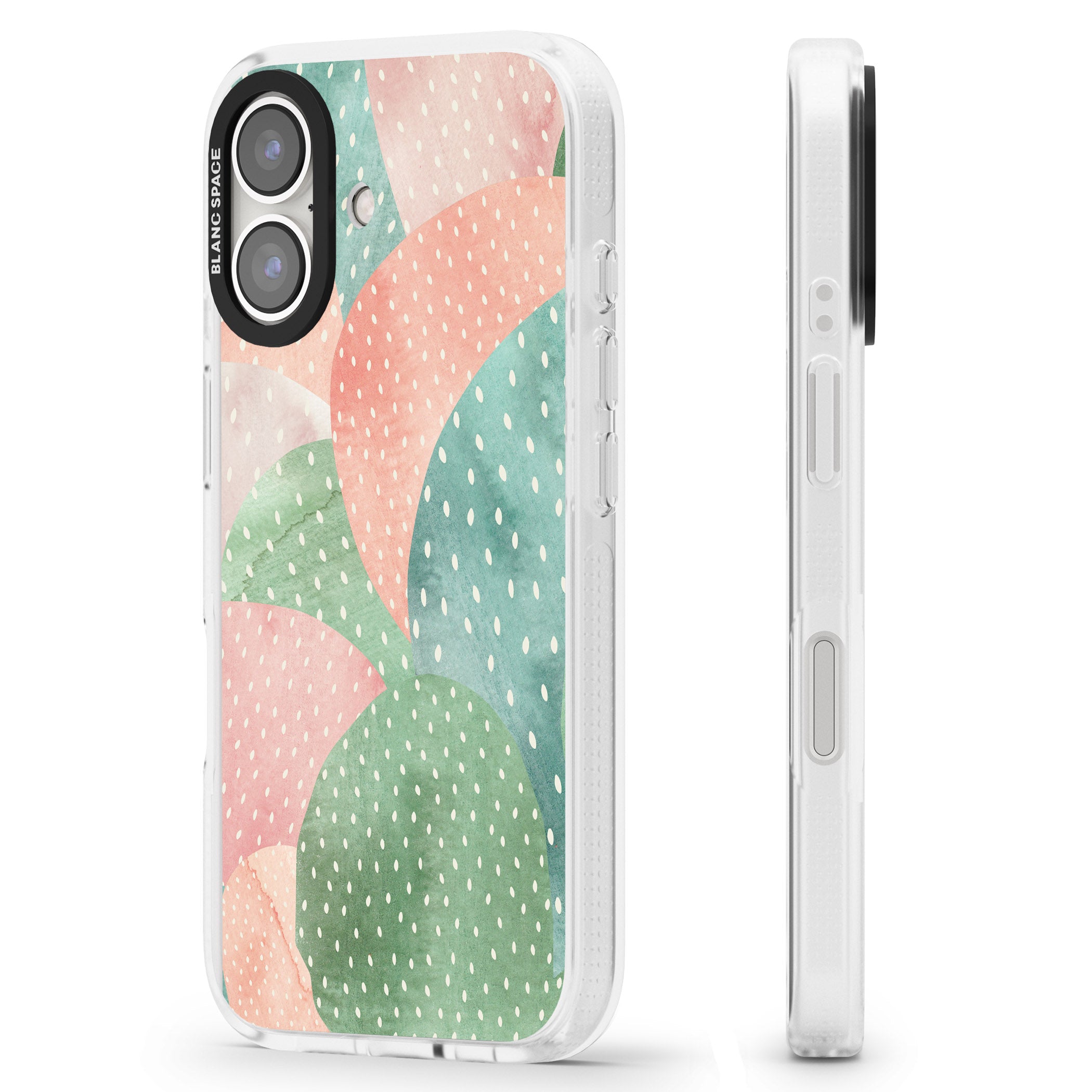 Colourful Close-Up Cacti Design iPhone 16 / 16 Plus Clear Case Impact Air - Blanc Space