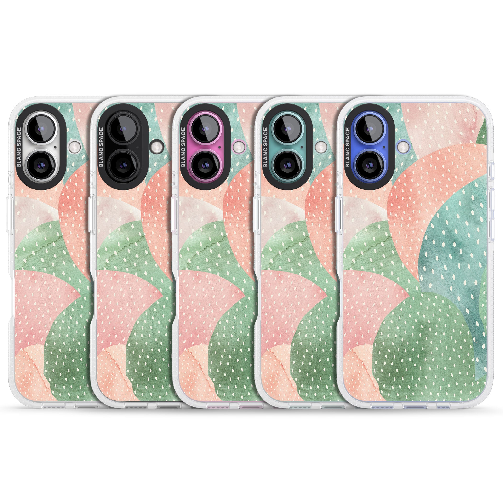 Colourful Close-Up Cacti Design iPhone 16 / 16 Plus Clear Case Impact Air - Blanc Space