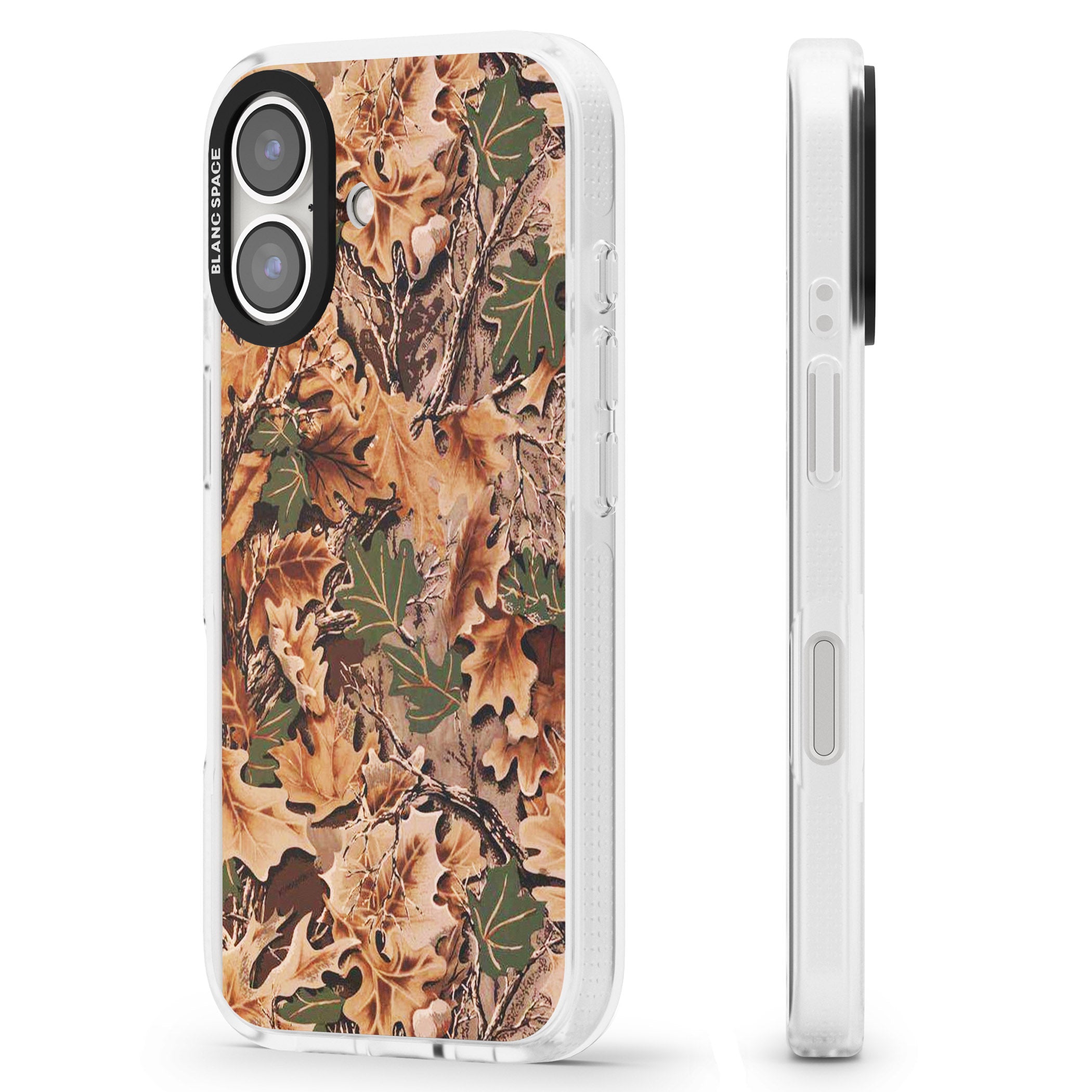 Realtree Camo iPhone 16 / 16 Plus Clear Case Impact Air - Blanc Space