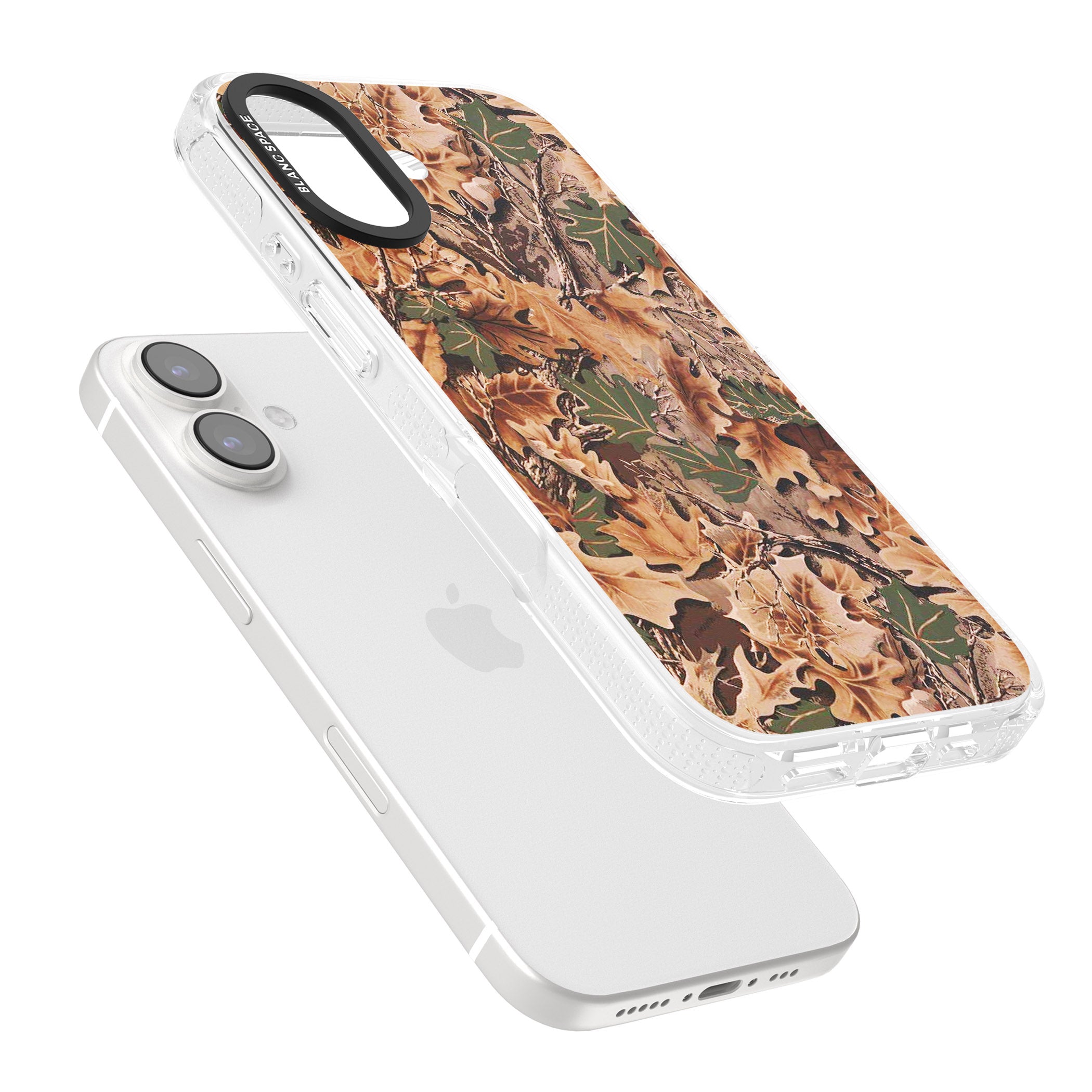 Realtree Camo iPhone 16 / 16 Plus Clear Case Impact Air - Blanc Space
