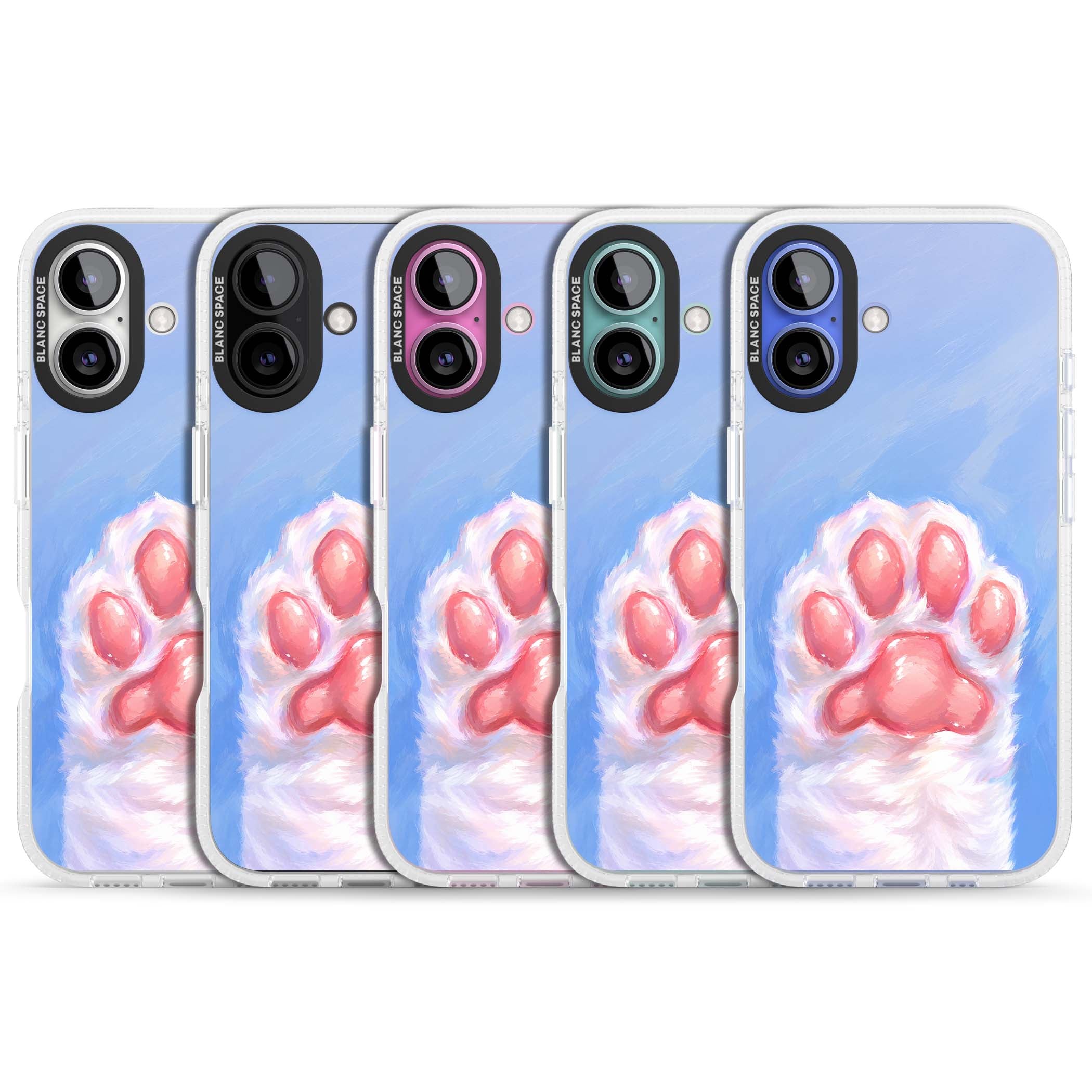 Soft White Paw cute iPhone case | Clear Case Impact Air case for iPhone 16, iPhone 16 Plus