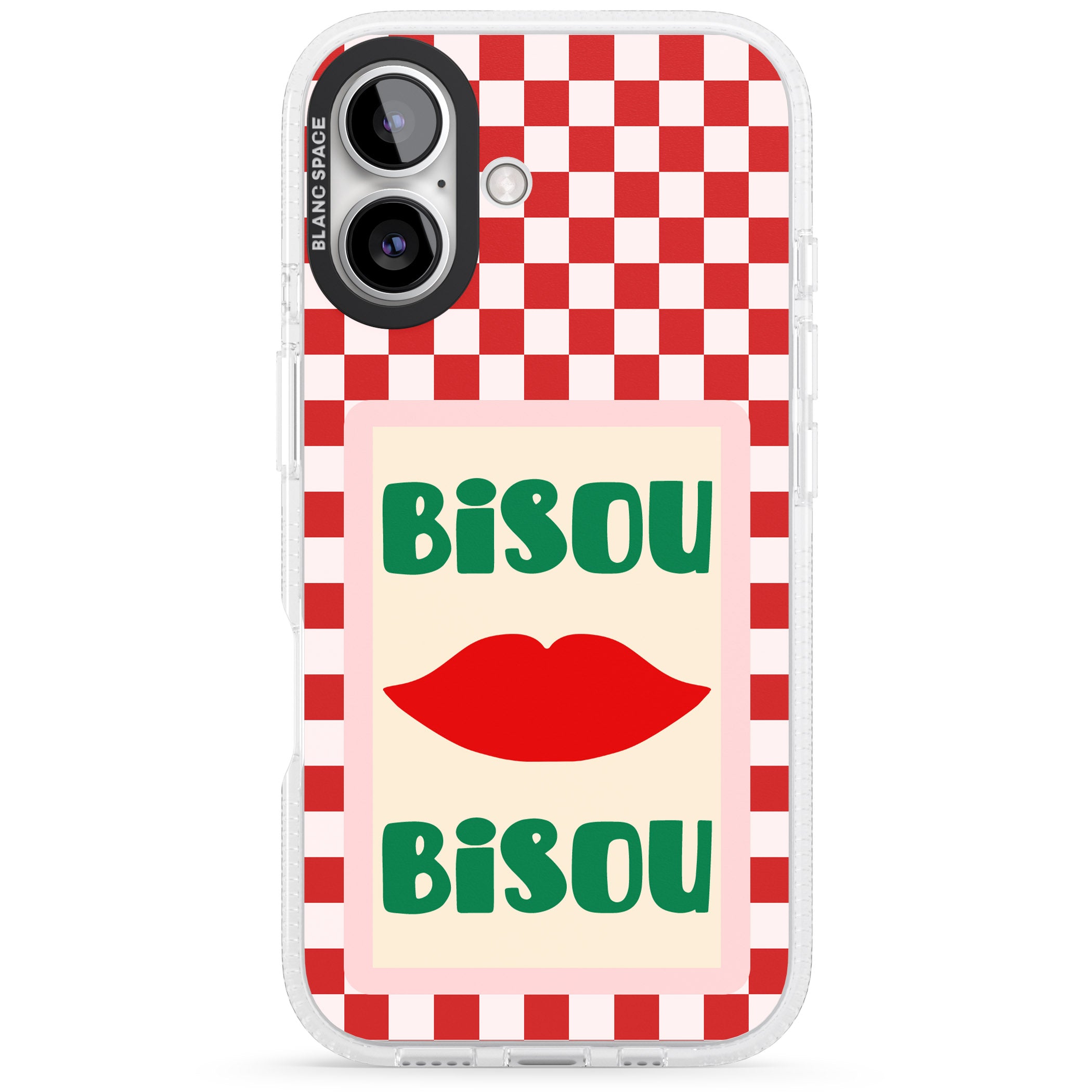 Bisou iPhone 16 / 16 Plus Clear Case Impact Air - Blanc Space