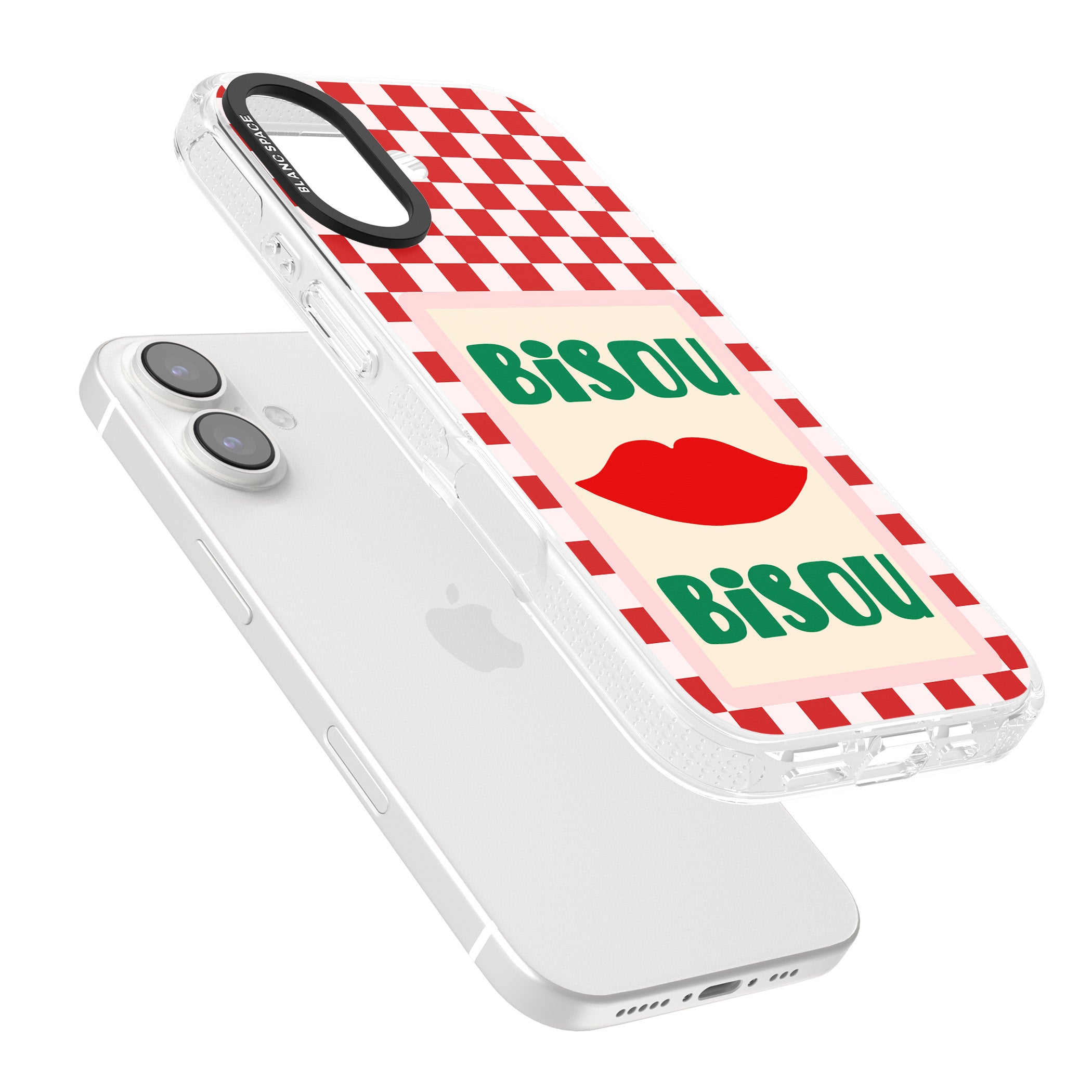 Bisou iPhone 16 / 16 Plus Clear Case Impact Air - Blanc Space