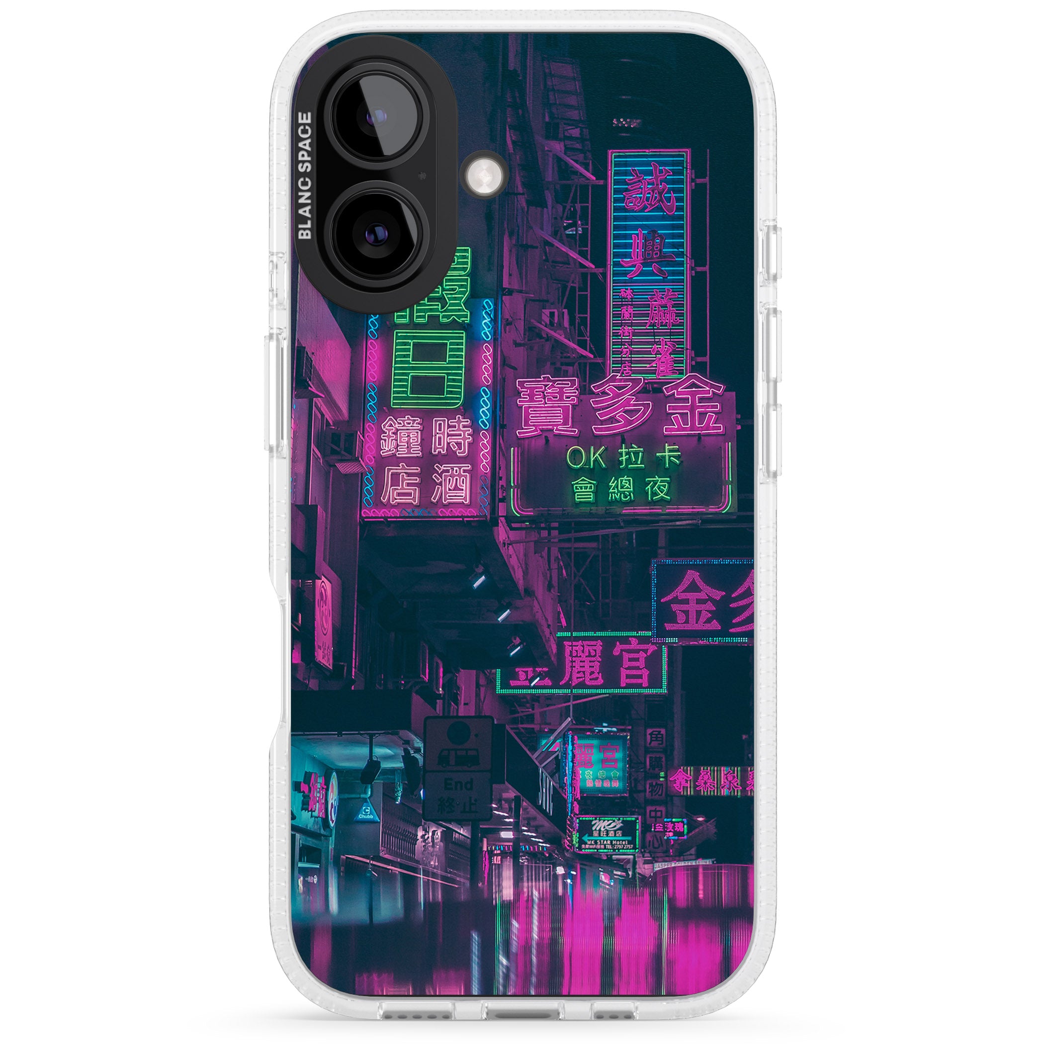 Rainy Reflections - Neon Cities Photographs iPhone 16 / 16 Plus Clear Case Impact Air - Blanc Space