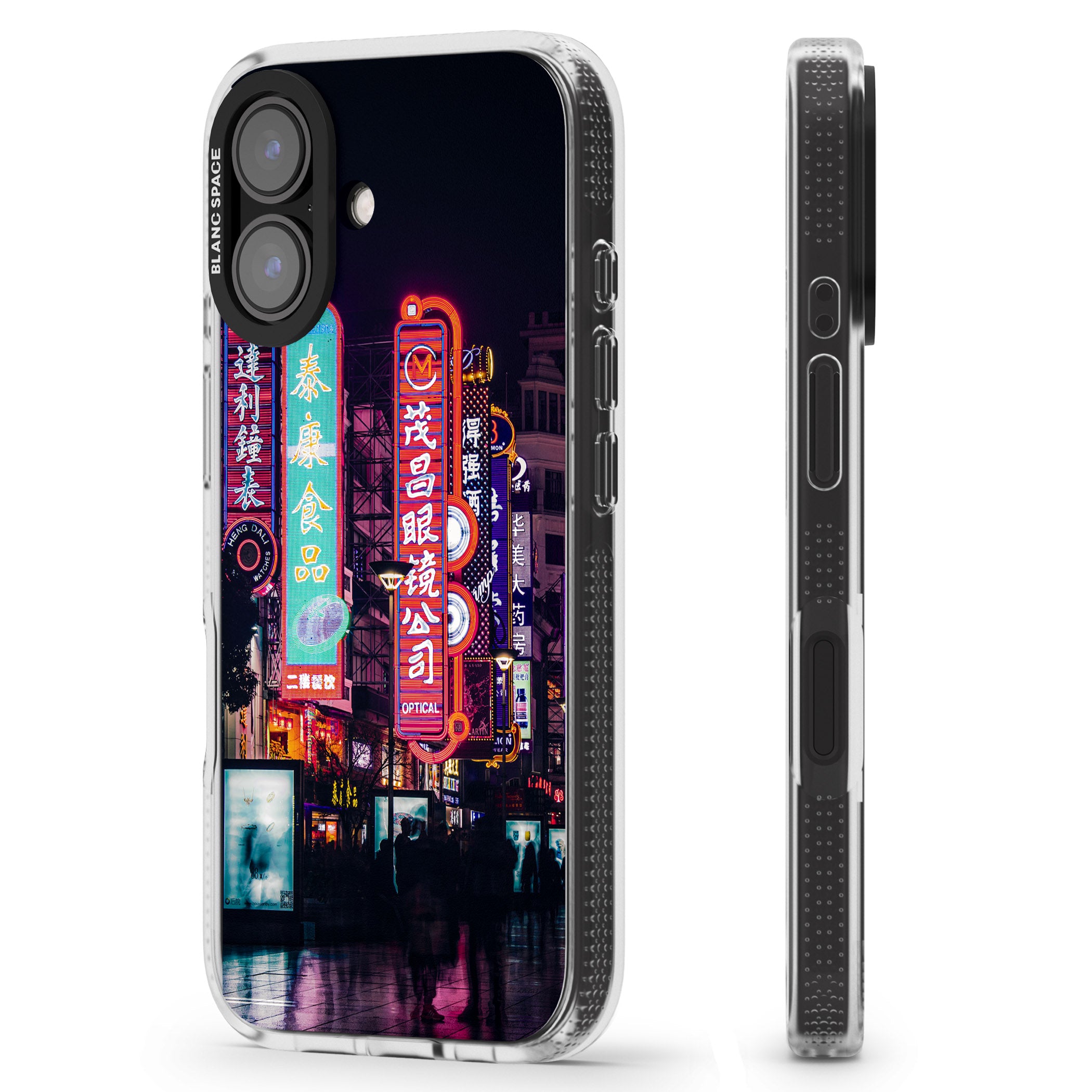 Busy Street - Neon Cities Photographs iPhone 16 / 16 Plus Clear Case Impact Air - Blanc Space