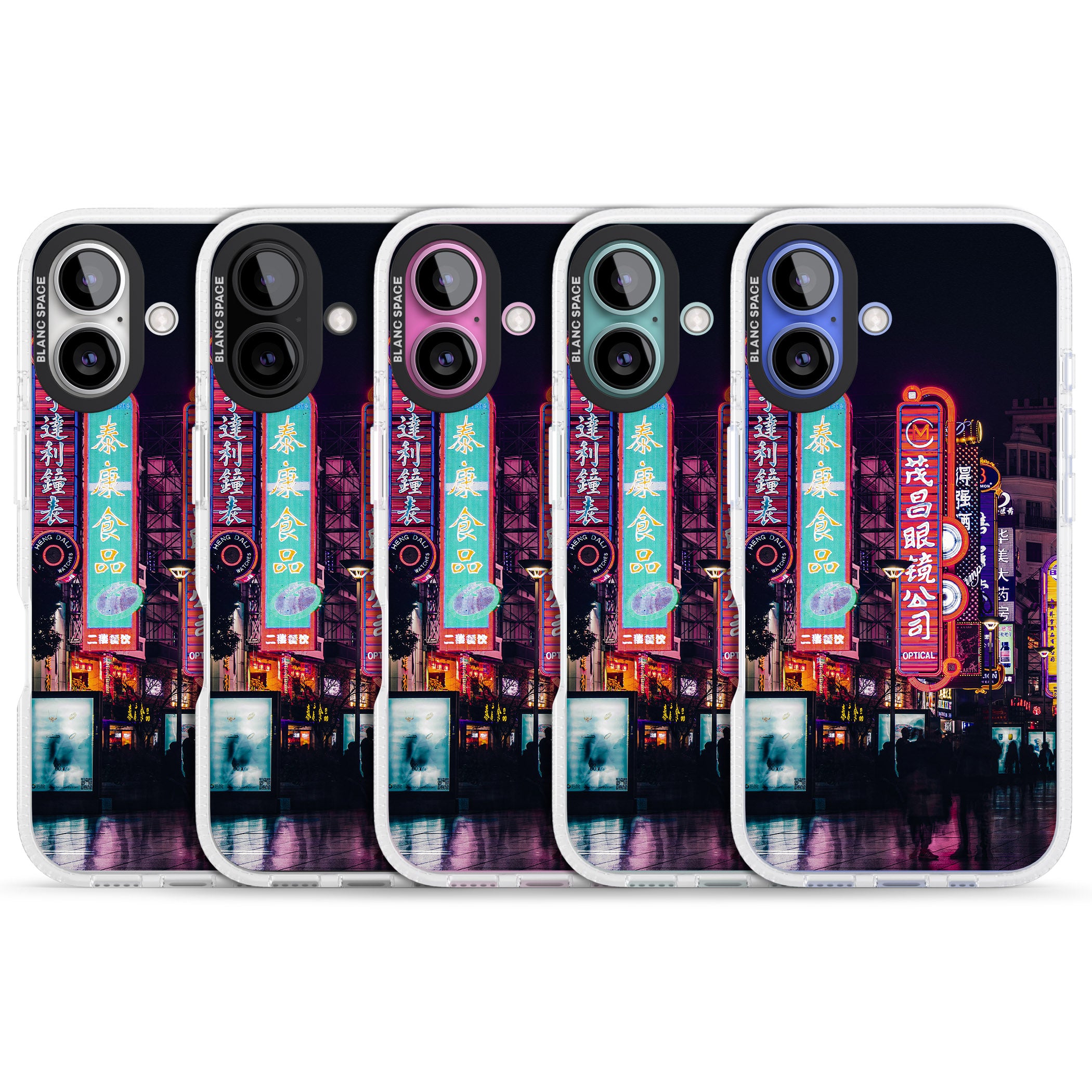 Busy Street - Neon Cities Photographs iPhone 16 / 16 Plus Clear Case Impact Air - Blanc Space