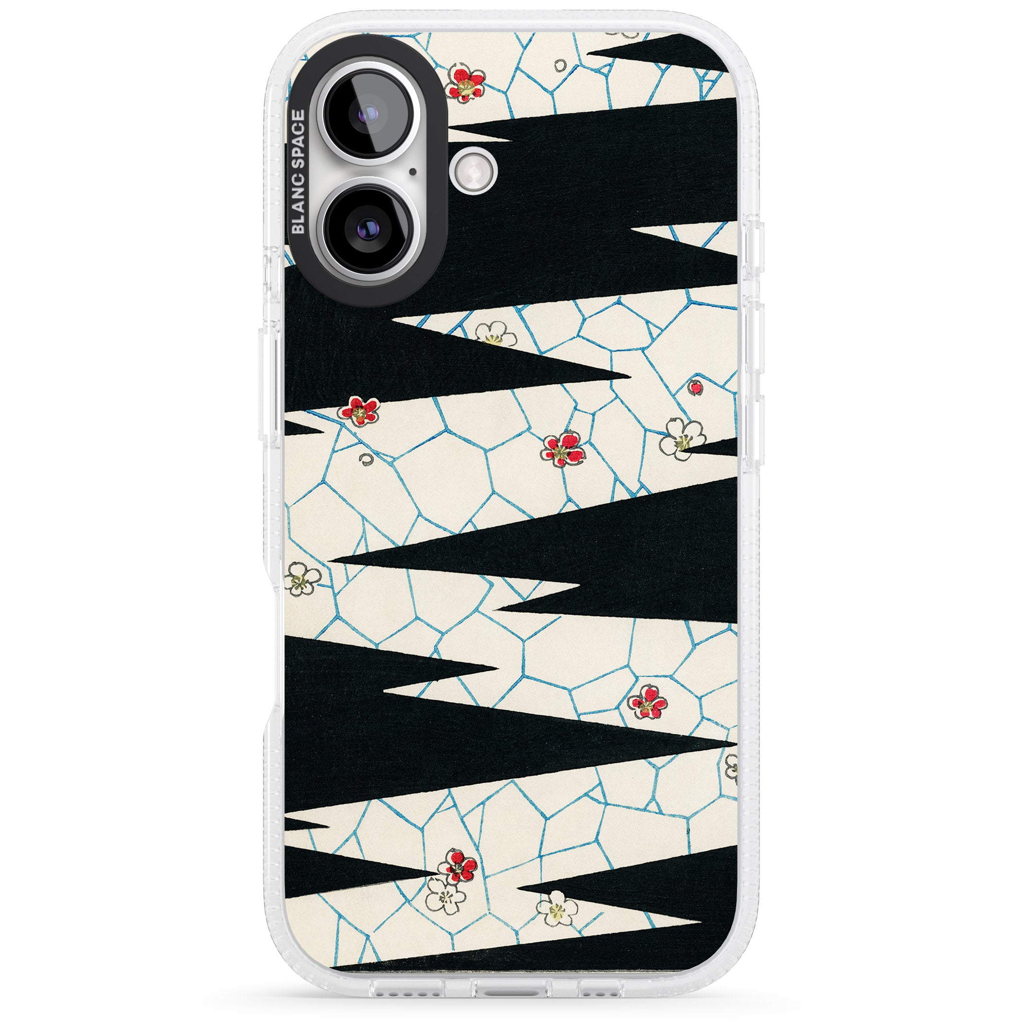 Japanese Flowers by Bijutsu Sekai iPhone 16 / 16 Plus Clear Case Impact Air - Blanc Space